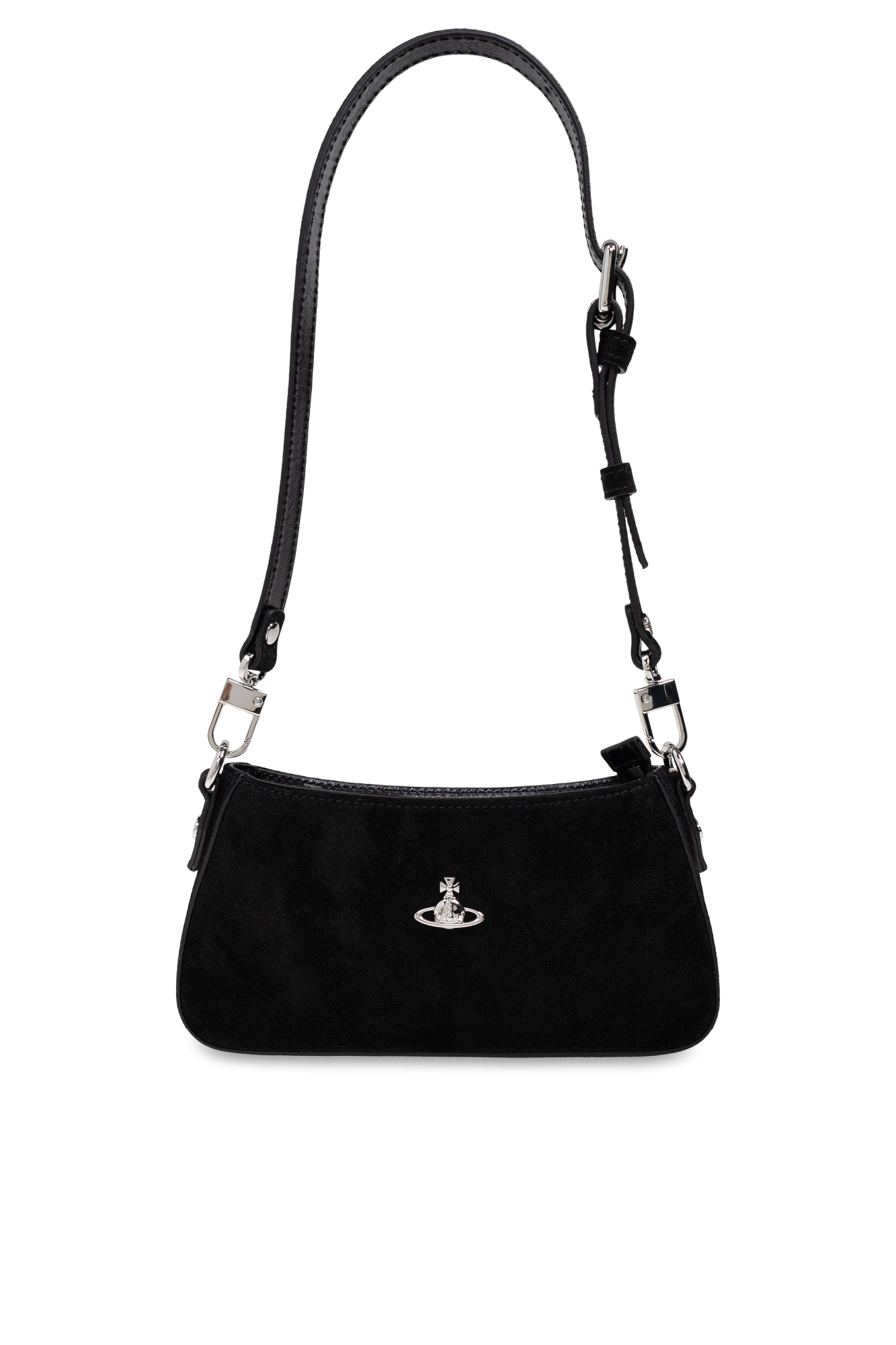 Vivienne Westwood Zamszowa Torba Na Ramię `Tasha`, Kobiety, Czarny