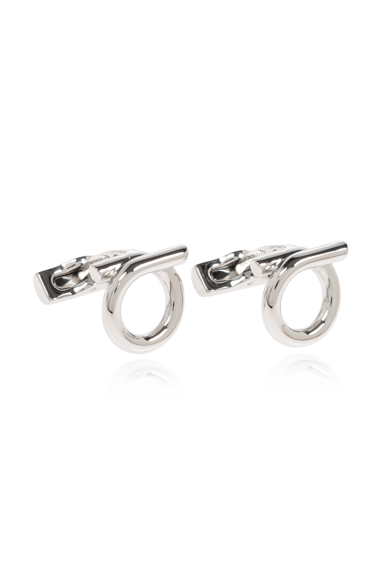 FERRAGAMO Spinki Do Mankietów W Kształcie Logo, Mężczyźni, Srebrny