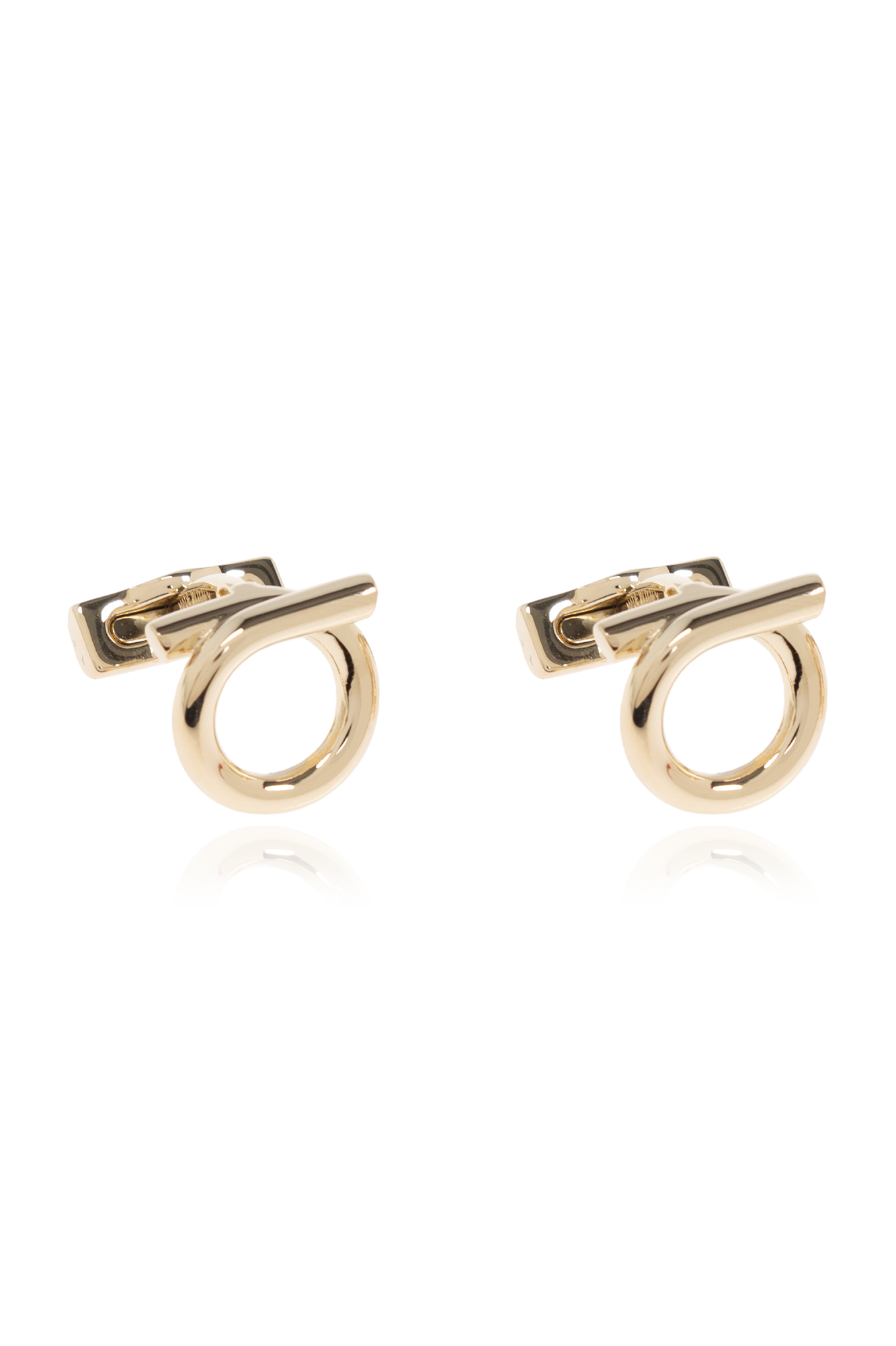 FERRAGAMO Spinki Do Mankietów W Kształcie Logo, Mężczyźni, Złoty
