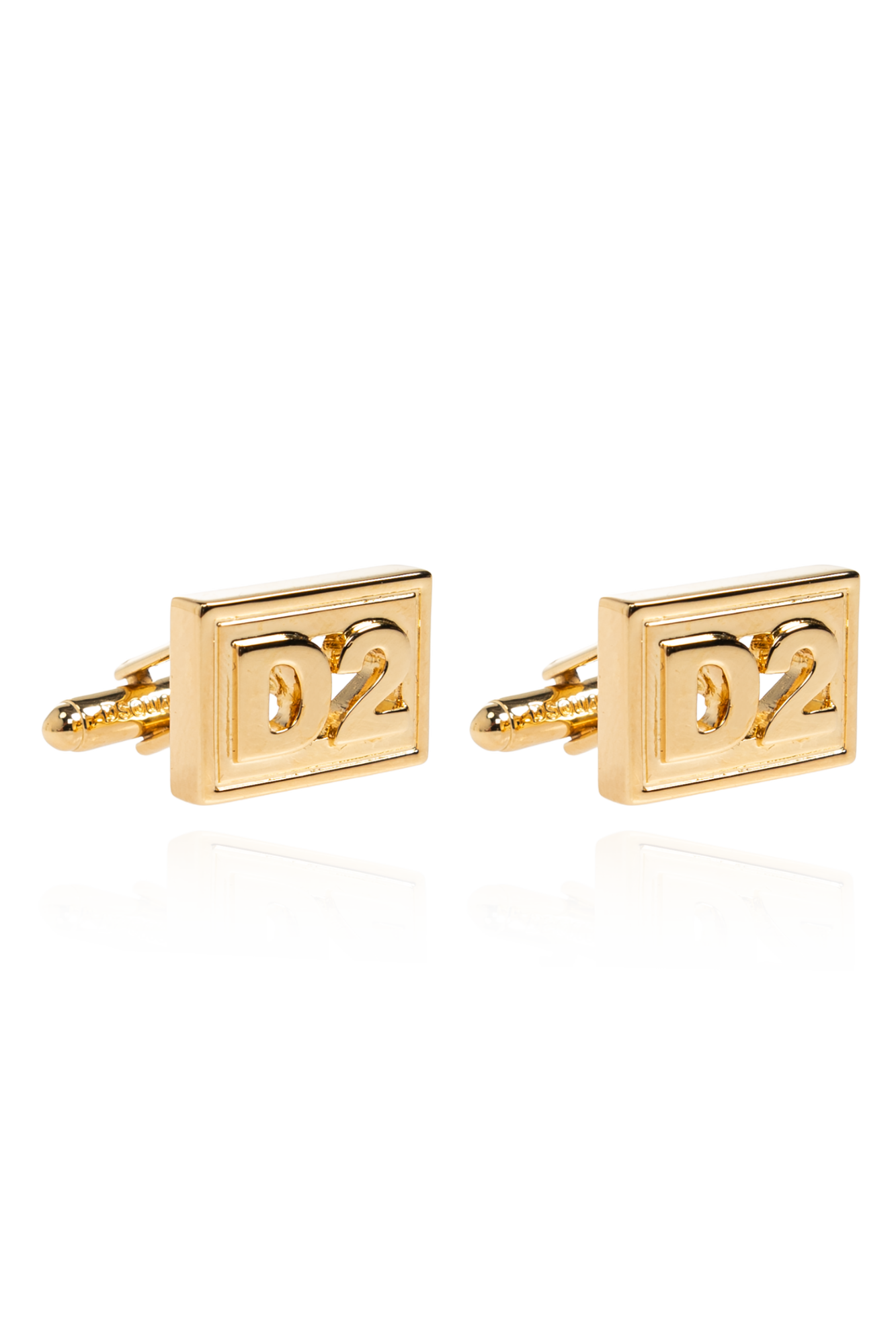 Dsquared2 Spinki Do Mankietów Z Logo, Mężczyźni, Złoty