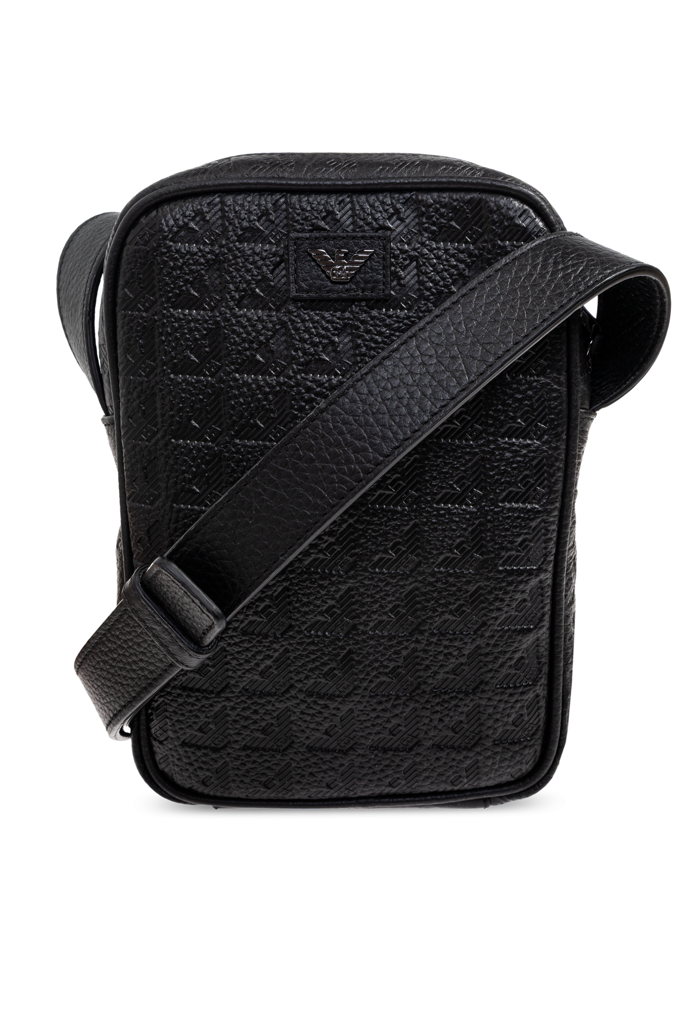 Emporio Armani Torba Na Ramię Z Monogramem, Mężczyźni, Czarny