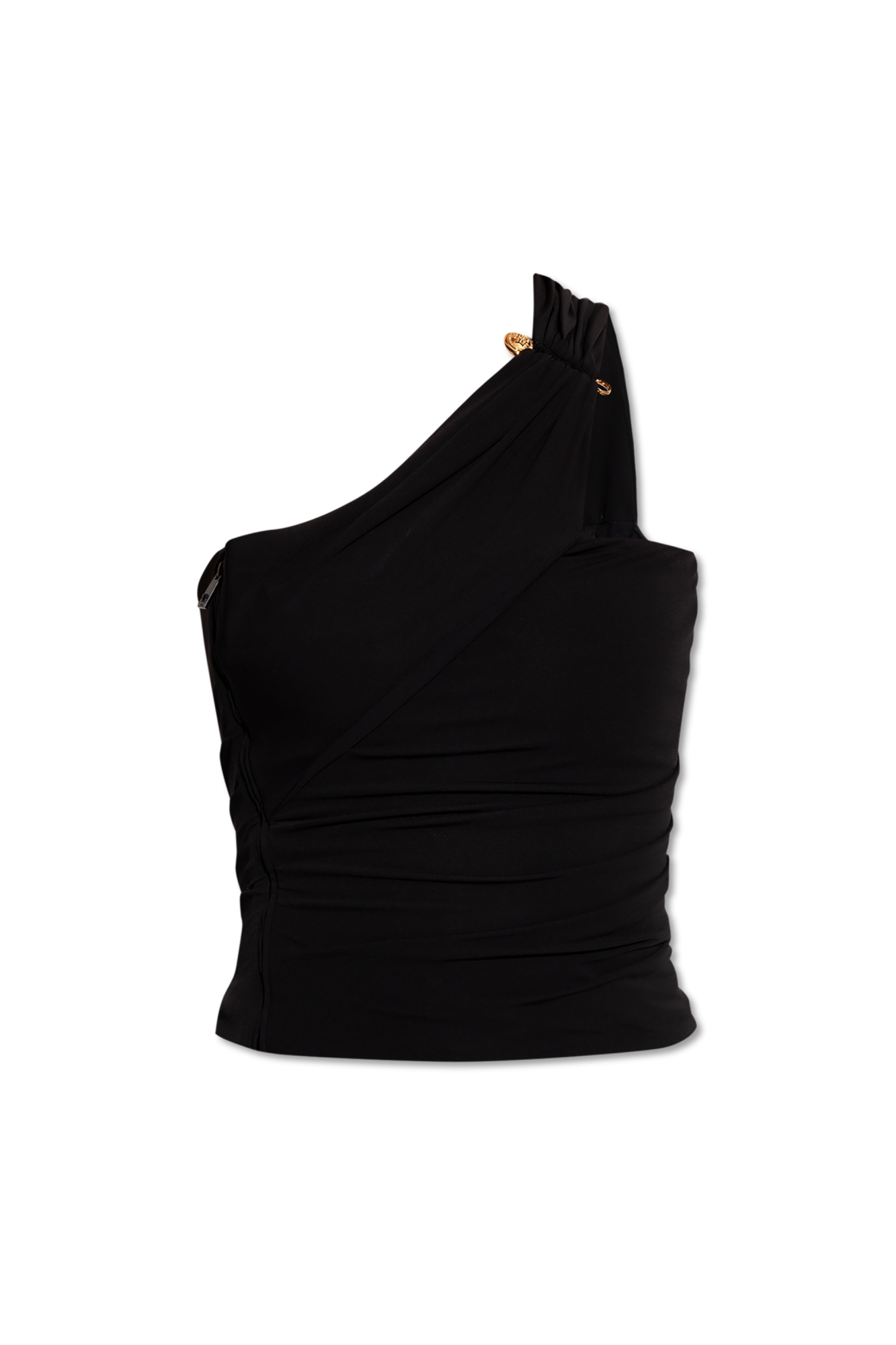 Versace Top Z Odkrytym Ramieniem, Kobiety, Czarny