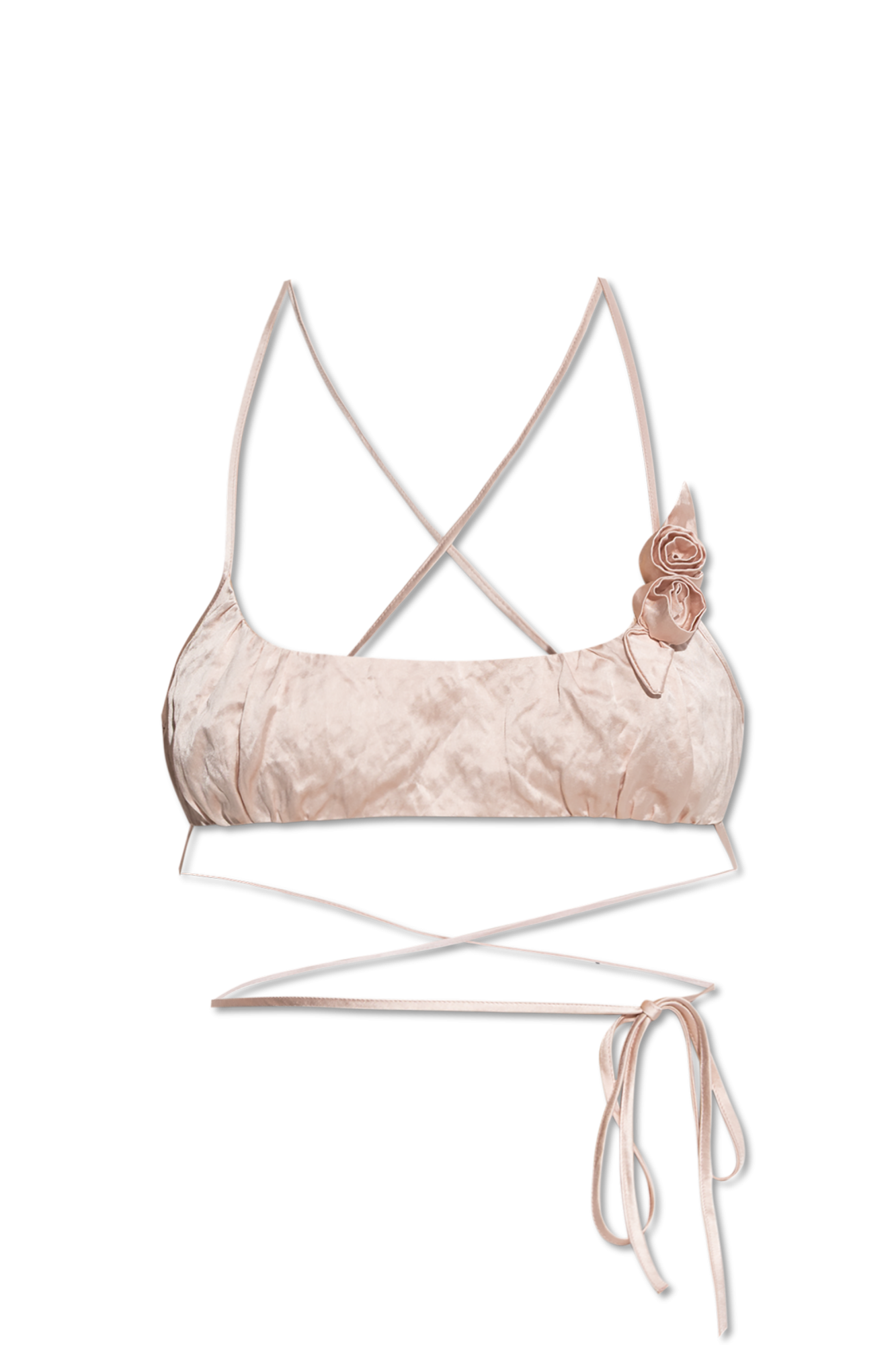 Blumarine Satynowy Top Z Aplikacją, Kobiety, Różowy
