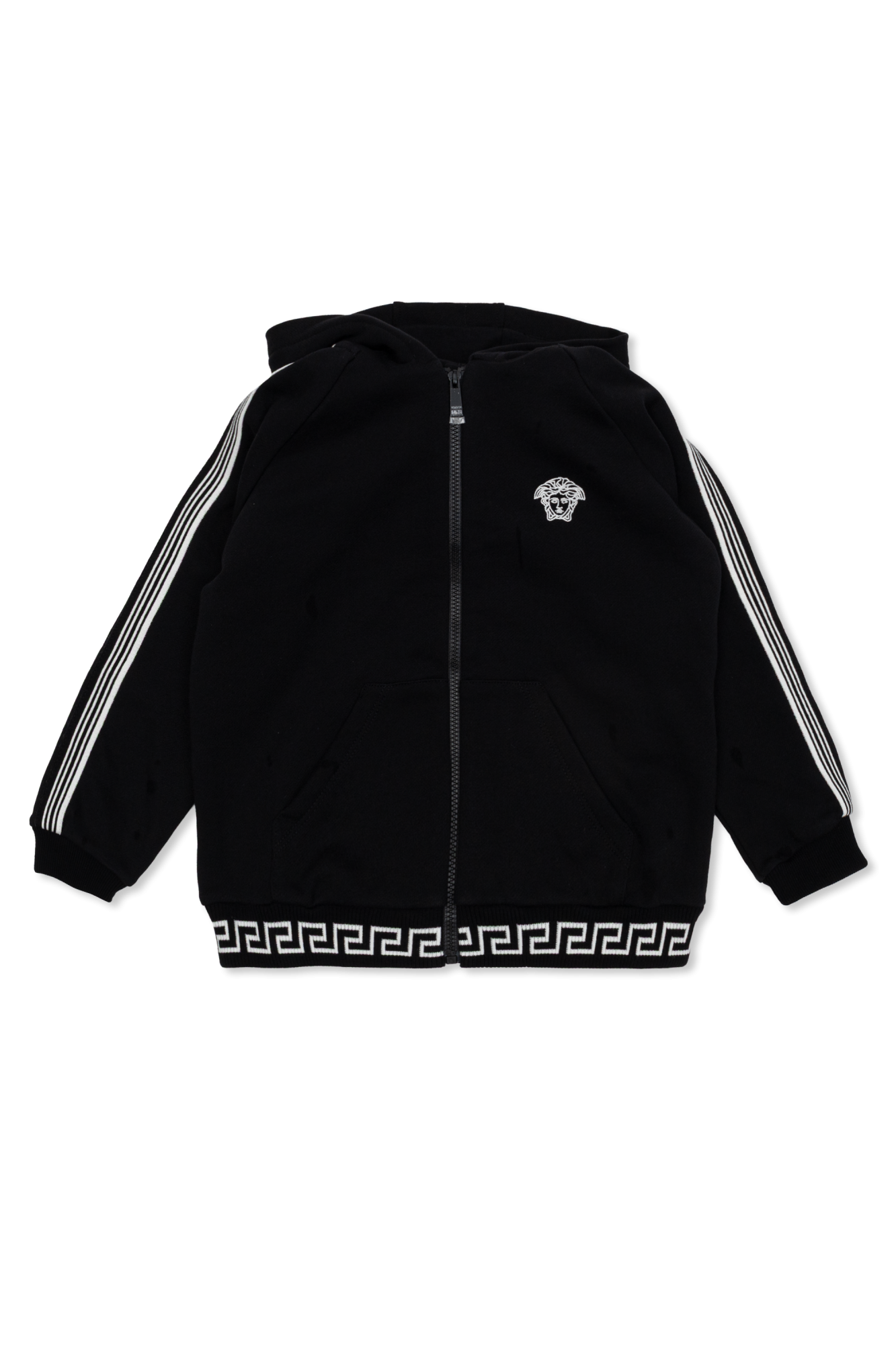 Versace Kids Rozpinana Bluza Z Głową Meduzy, Unisex, Czarny