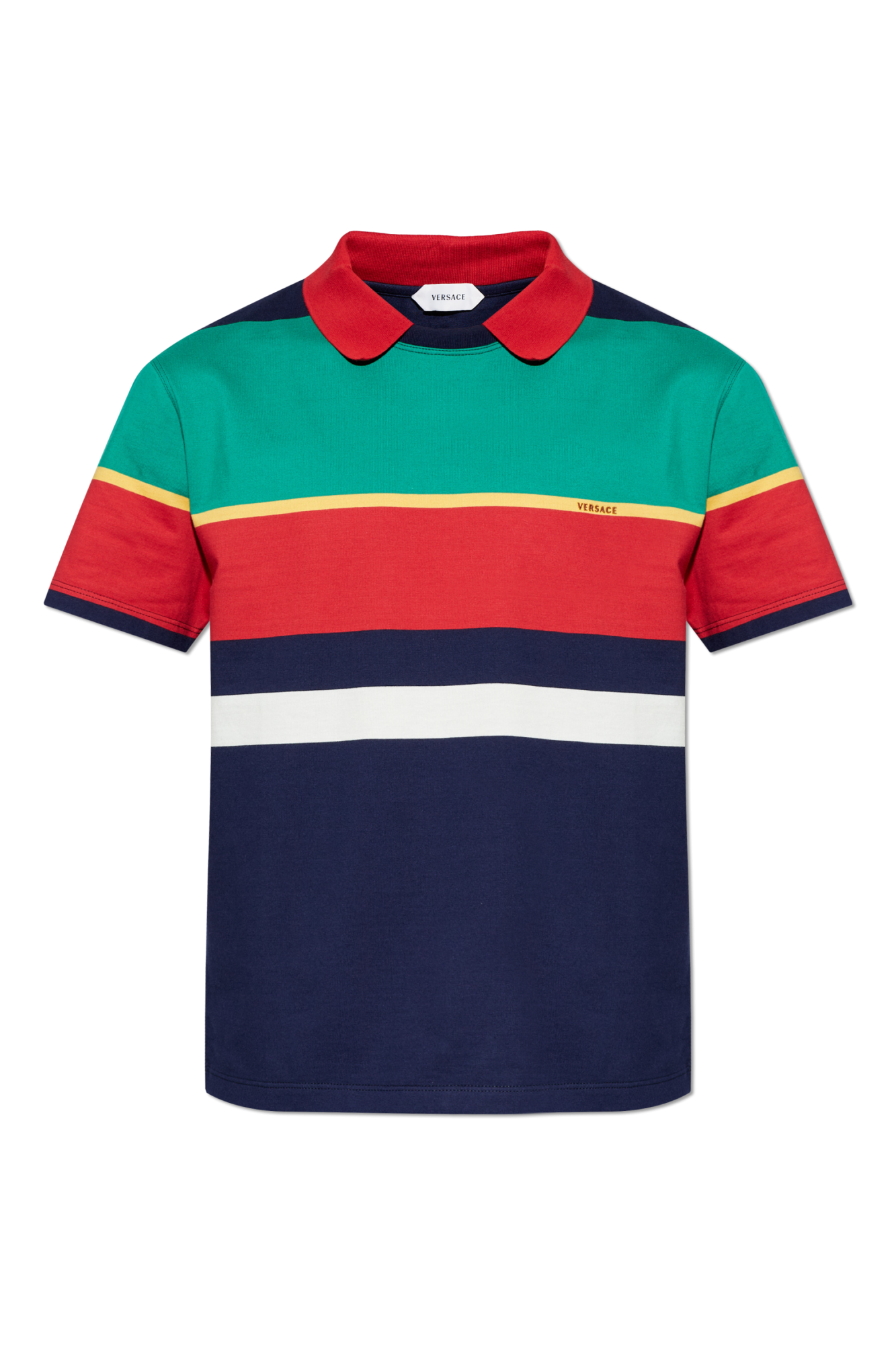 Versace Polo Ze Wzorem W Pasy, Mężczyźni, Multikolor