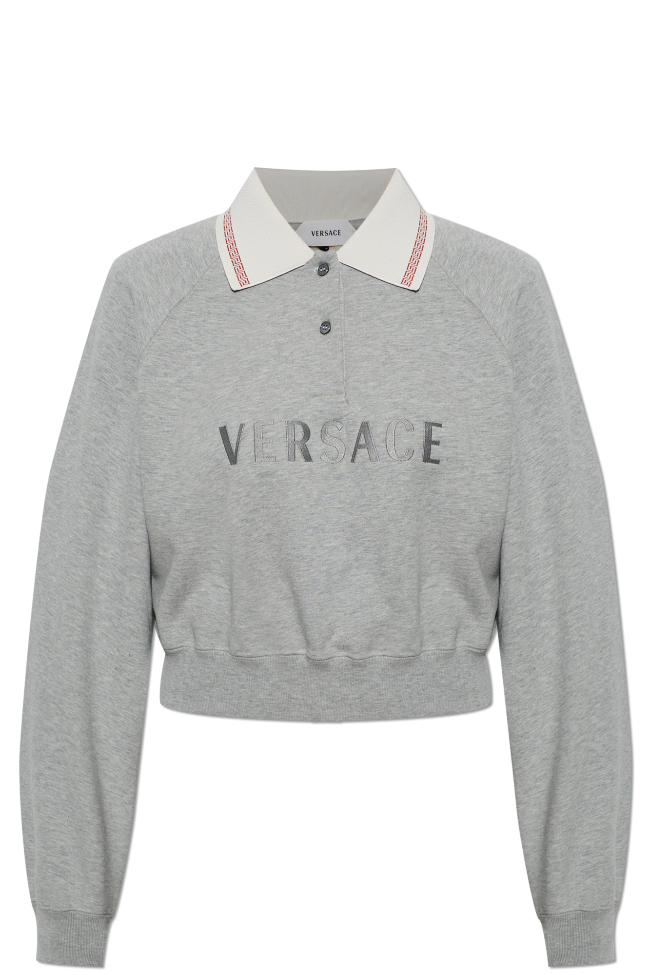 Versace Polo Z Wyszytym Logo, Kobiety, Szary