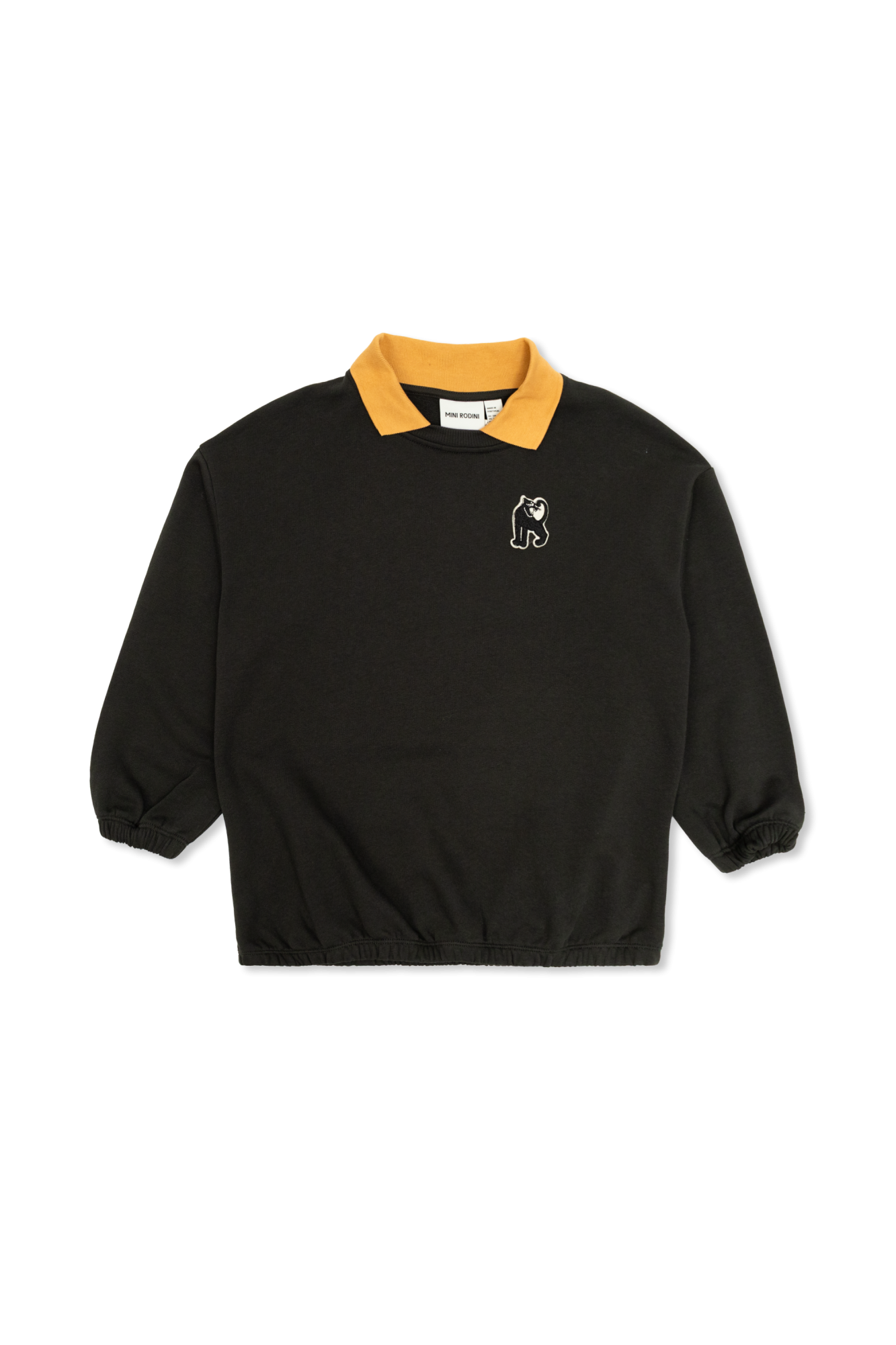 Mini Rodini Bluza Z Kołnierzem, Unisex, Czarny