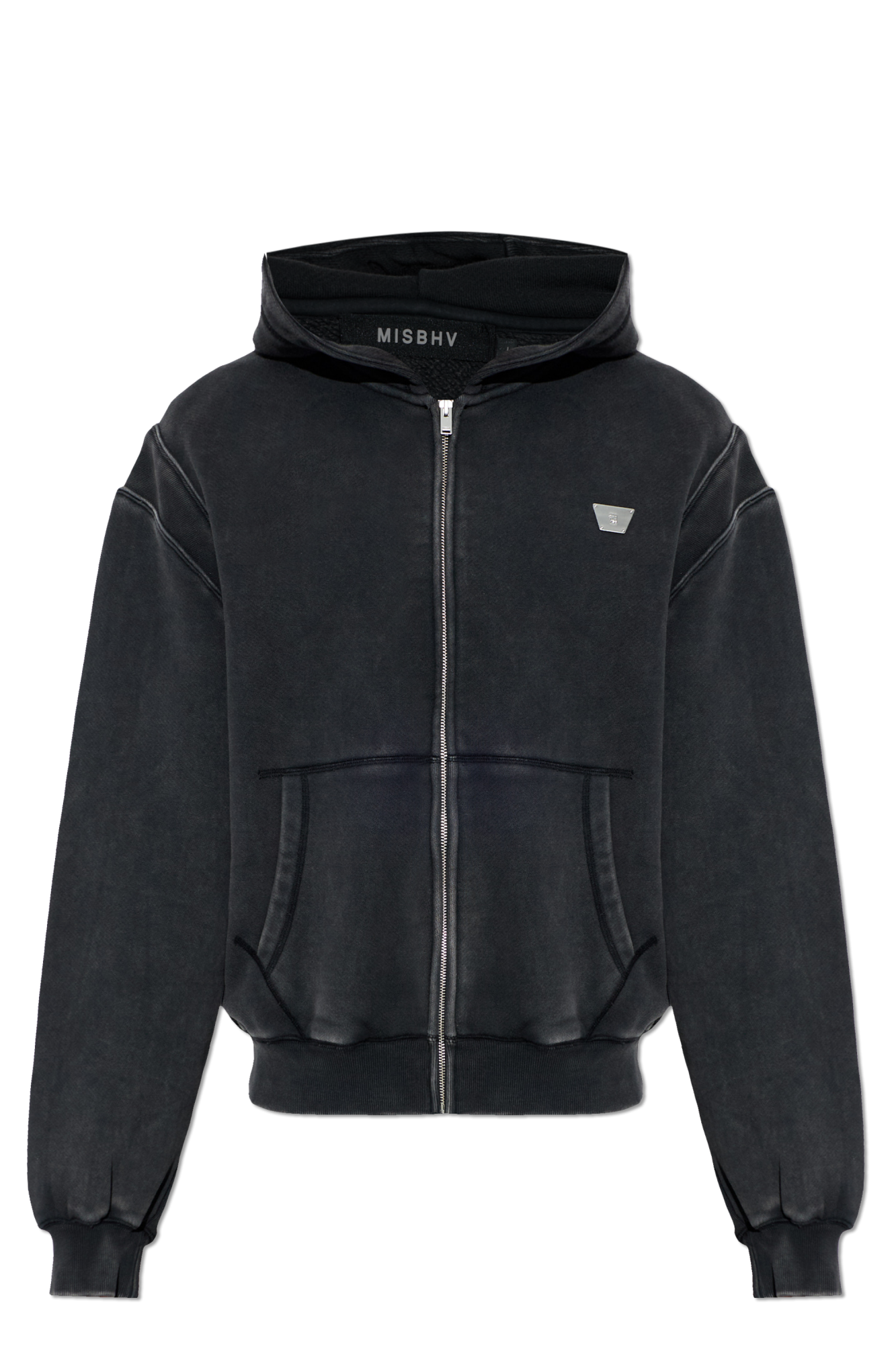 MISBHV Rozpinana Bluza Z Kapturem, Mężczyźni, Czarny