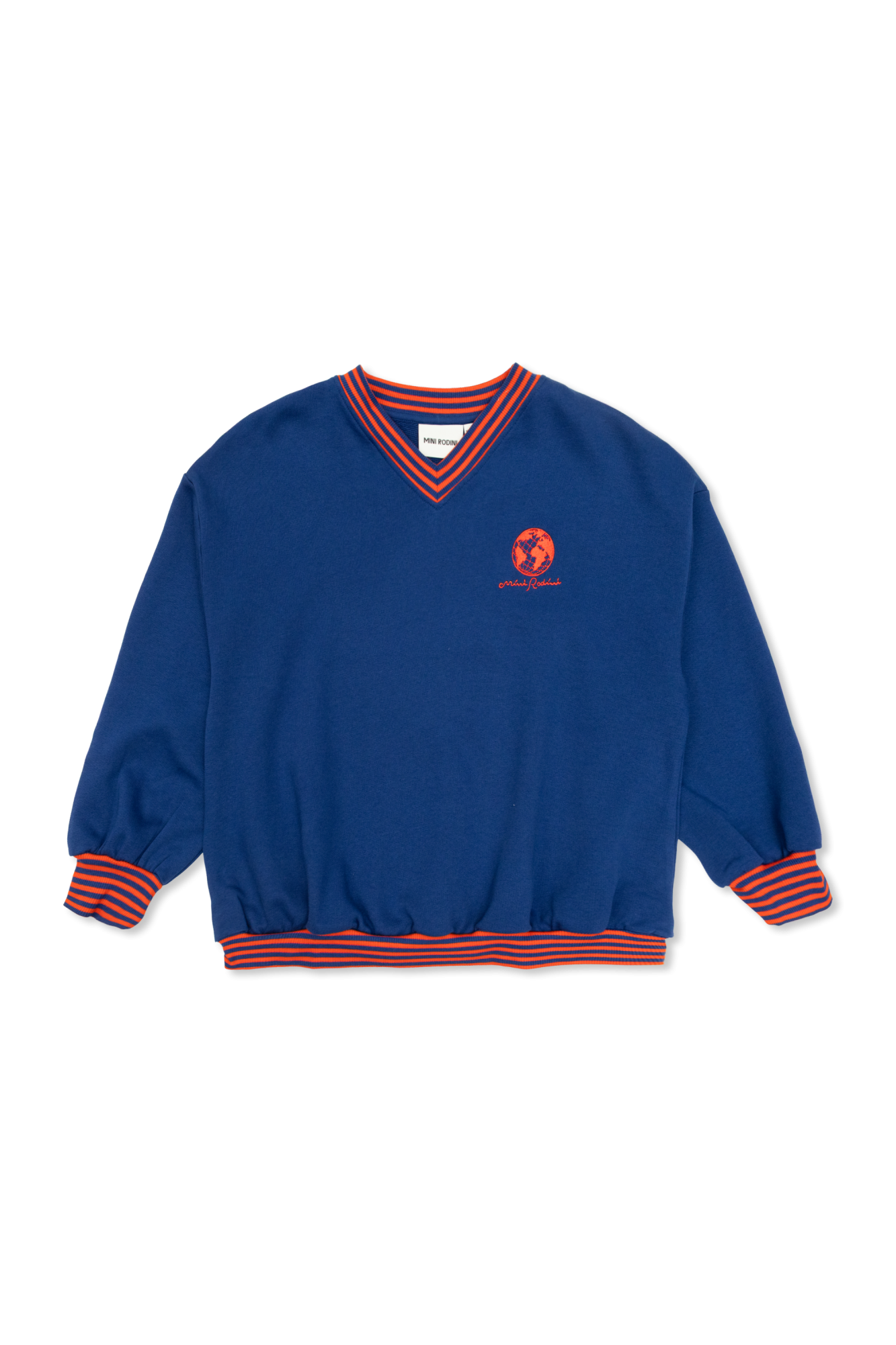 Mini Rodini Bluza Z Logo, Unisex, Granatowy