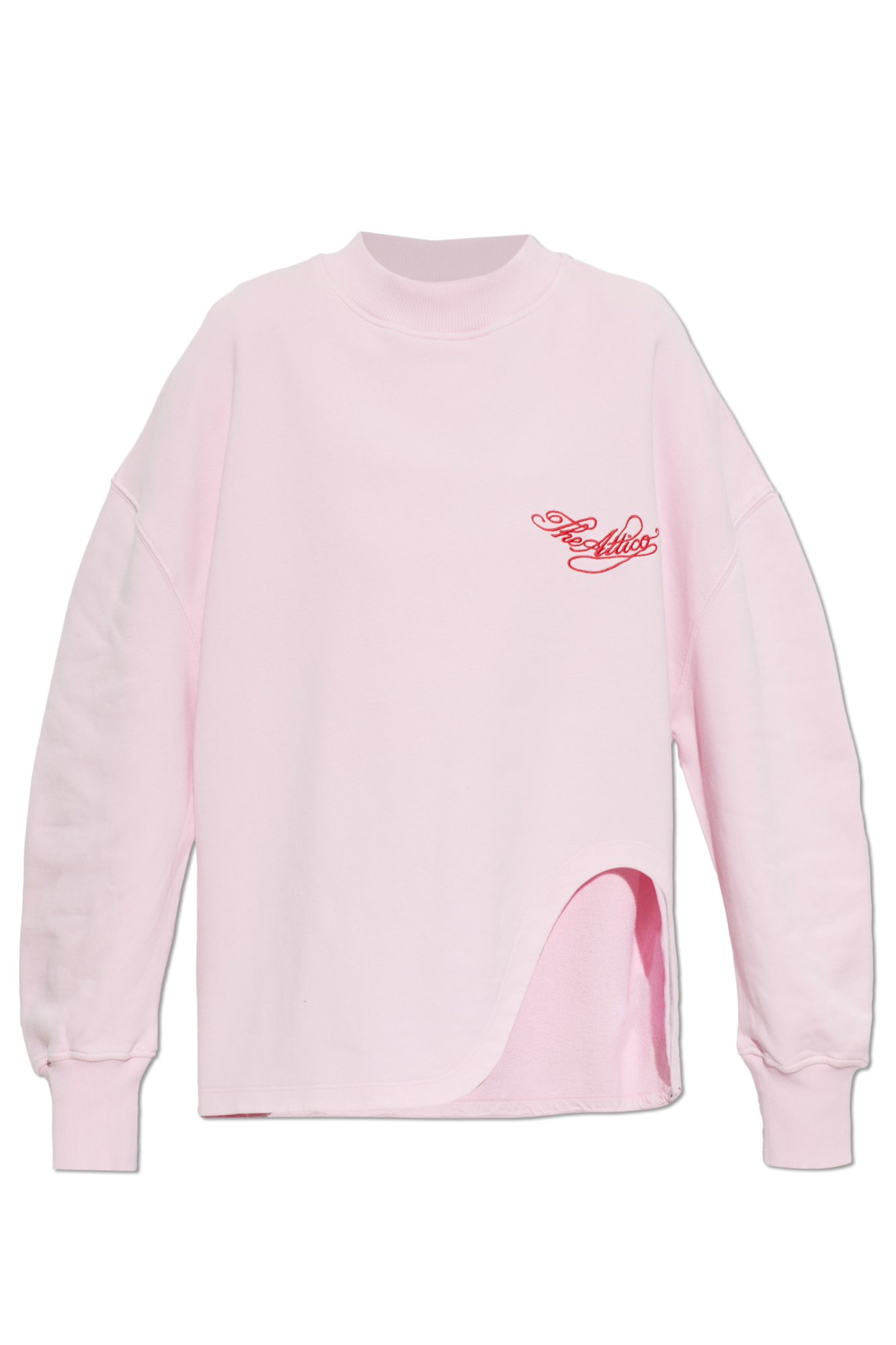 The Attico T-shirt Typu ‘oversize’ Z Rozcięciem, Kobiety, Różowy
