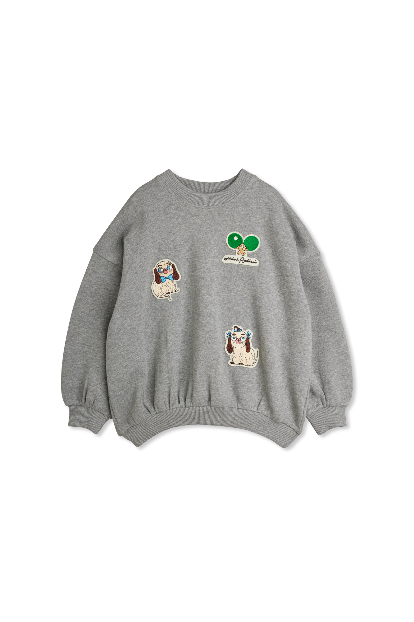 Mini Rodini Bluza Z Kolorowymi Naszywkami, Unisex, Szary