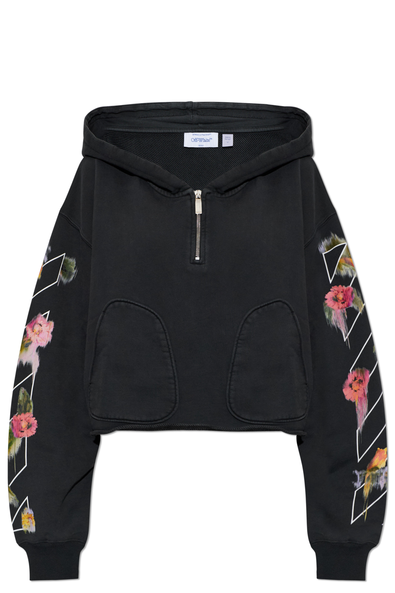 Off-White Krótka Bluza Z Logo, Kobiety, Czarny
