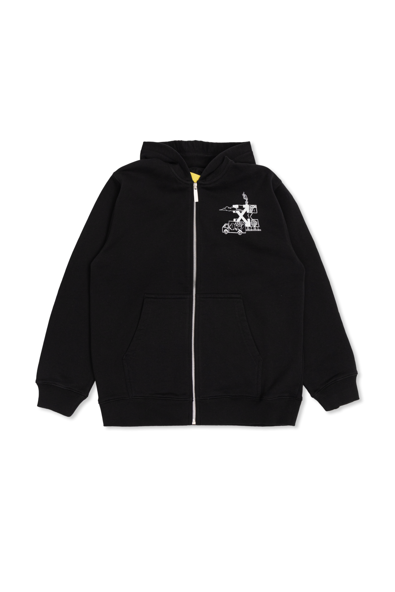 Off-White Kids Bluza Z Kapturem, Unisex, Czarny