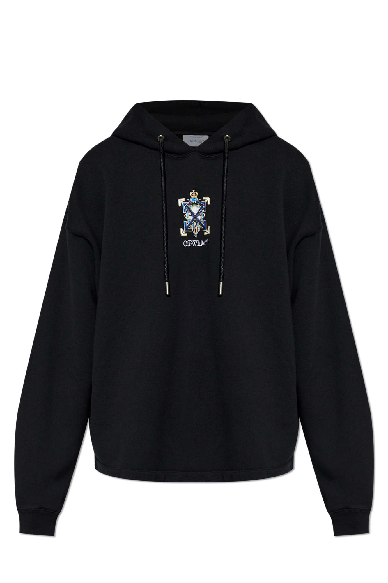 Off-White Bluza Z Kolorowym Nadrukiem I Połyskującymi Cekinami, Mężczyźni, Czarny