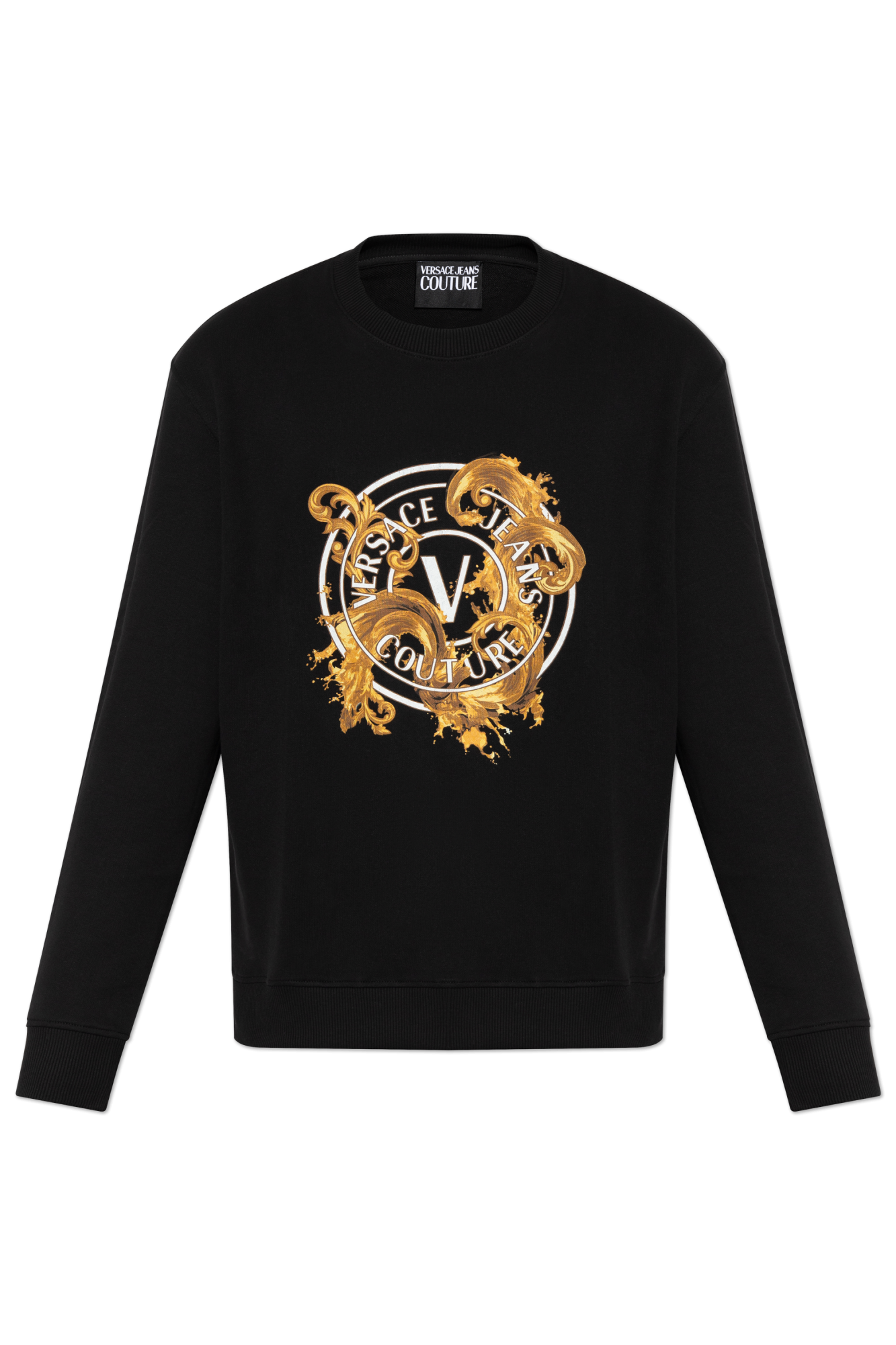 Versace Jeans Couture Bluza Z Nadrukowanym Logo, Mężczyźni, Czarny