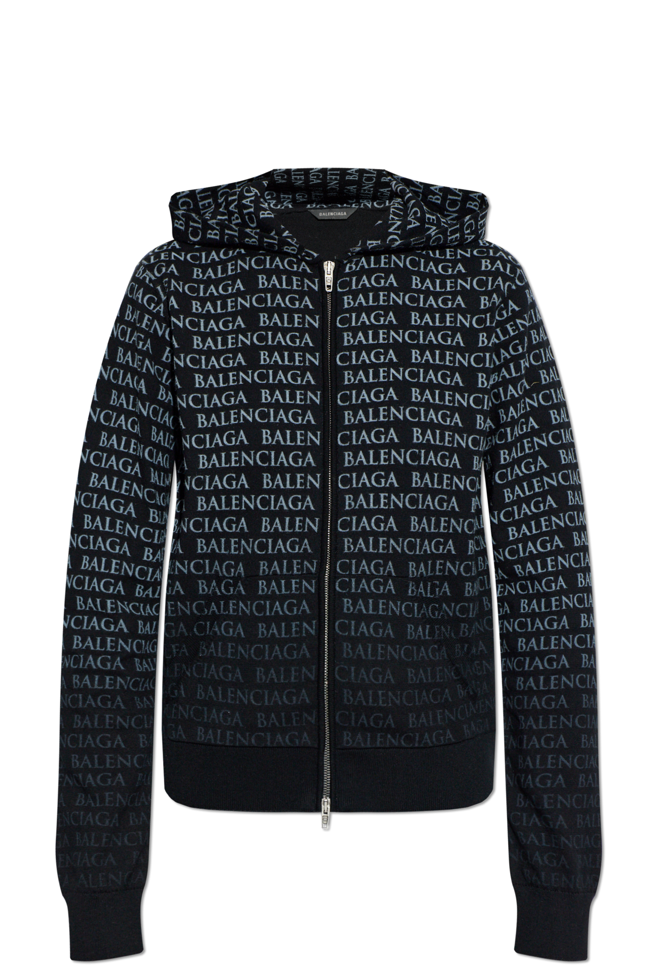 Balenciaga Kardigan Z Kapturem, Kobiety, Czarny