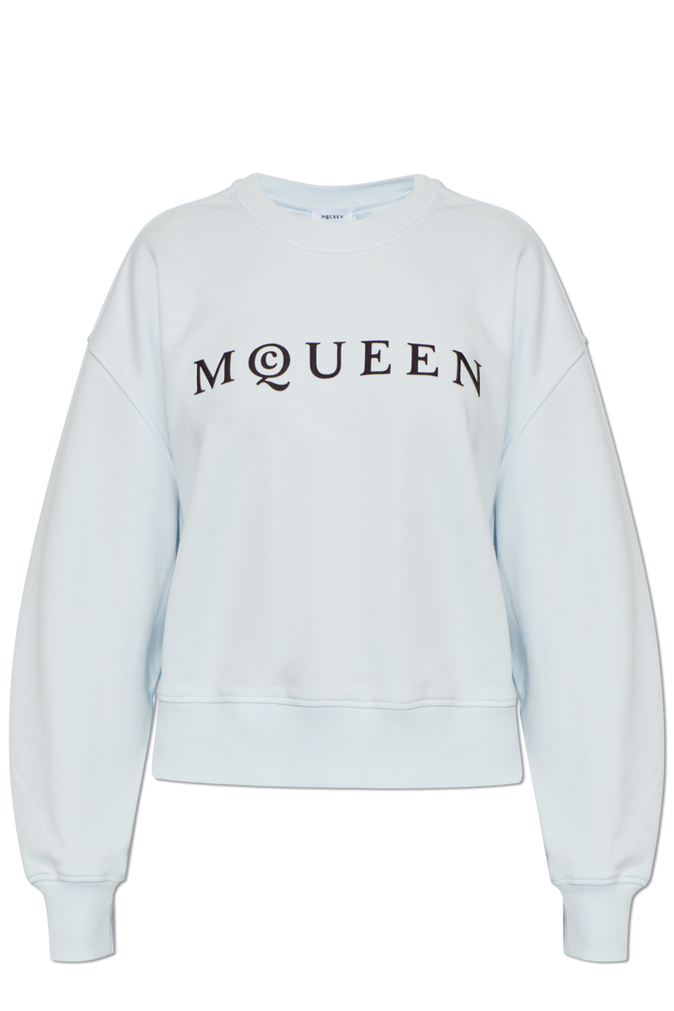 Alexander McQueen Bluza Z Logo O Aksamitnym Wykończeniu, Kobiety, Jasnoniebieski
