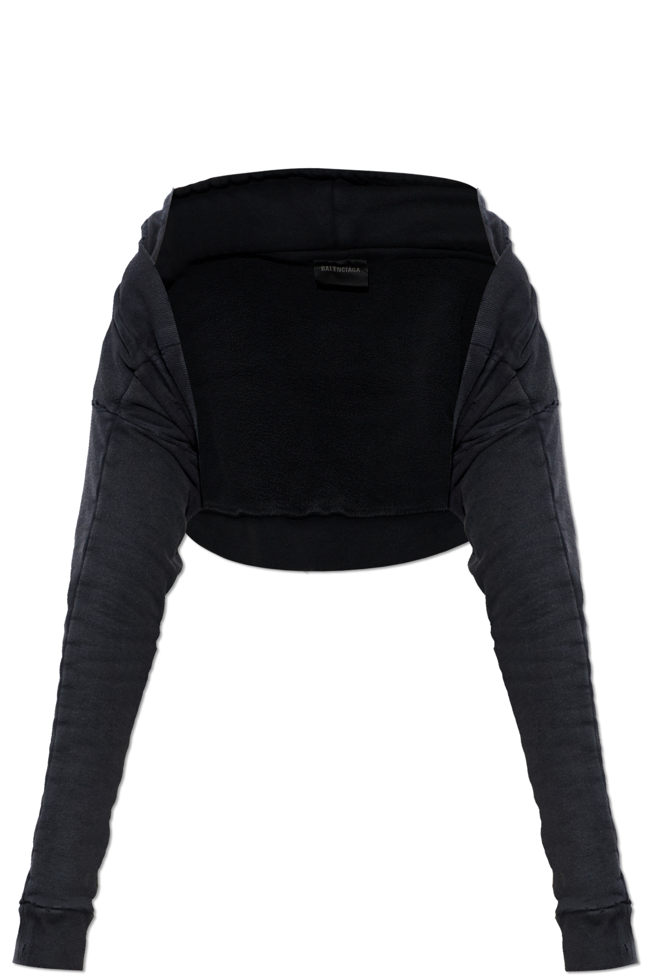 Balenciaga Krótka Bluza Z Kapturem, Kobiety, Szary