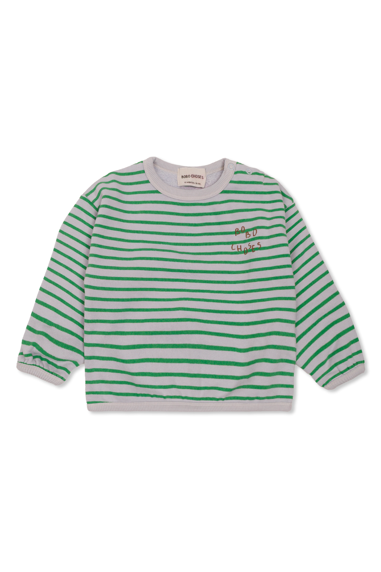 Bobo Choses Bawełniana Bluza Z Wyszytym Logo, Unisex, Zielony