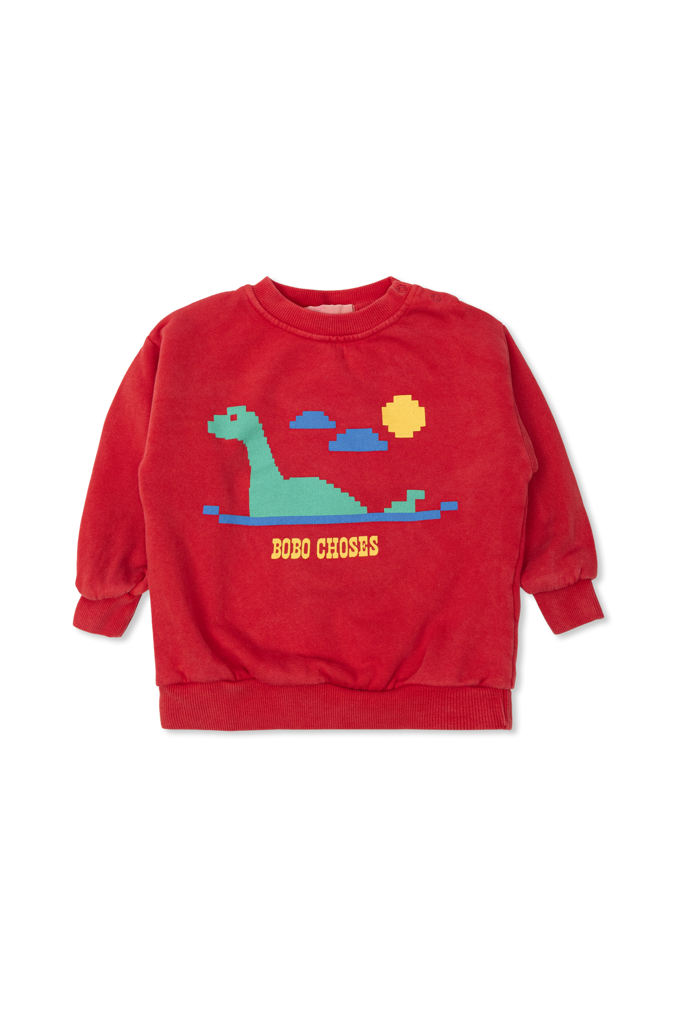 Bobo Choses Bawełniana Bluza Z Nadrukowanym Logo, Unisex, Czerwony