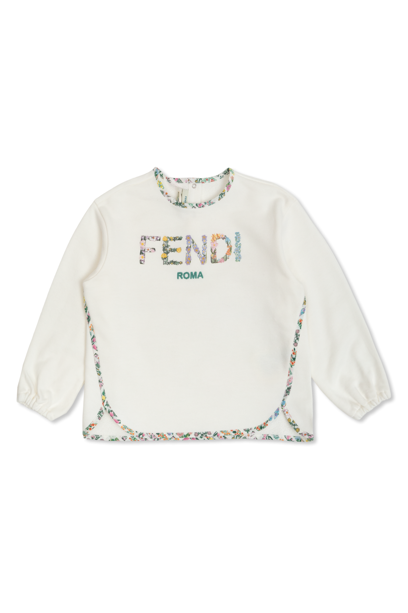 Fendi Kids Bluza Z Logo I Motywem Kwiatowym, Unisex, Biały