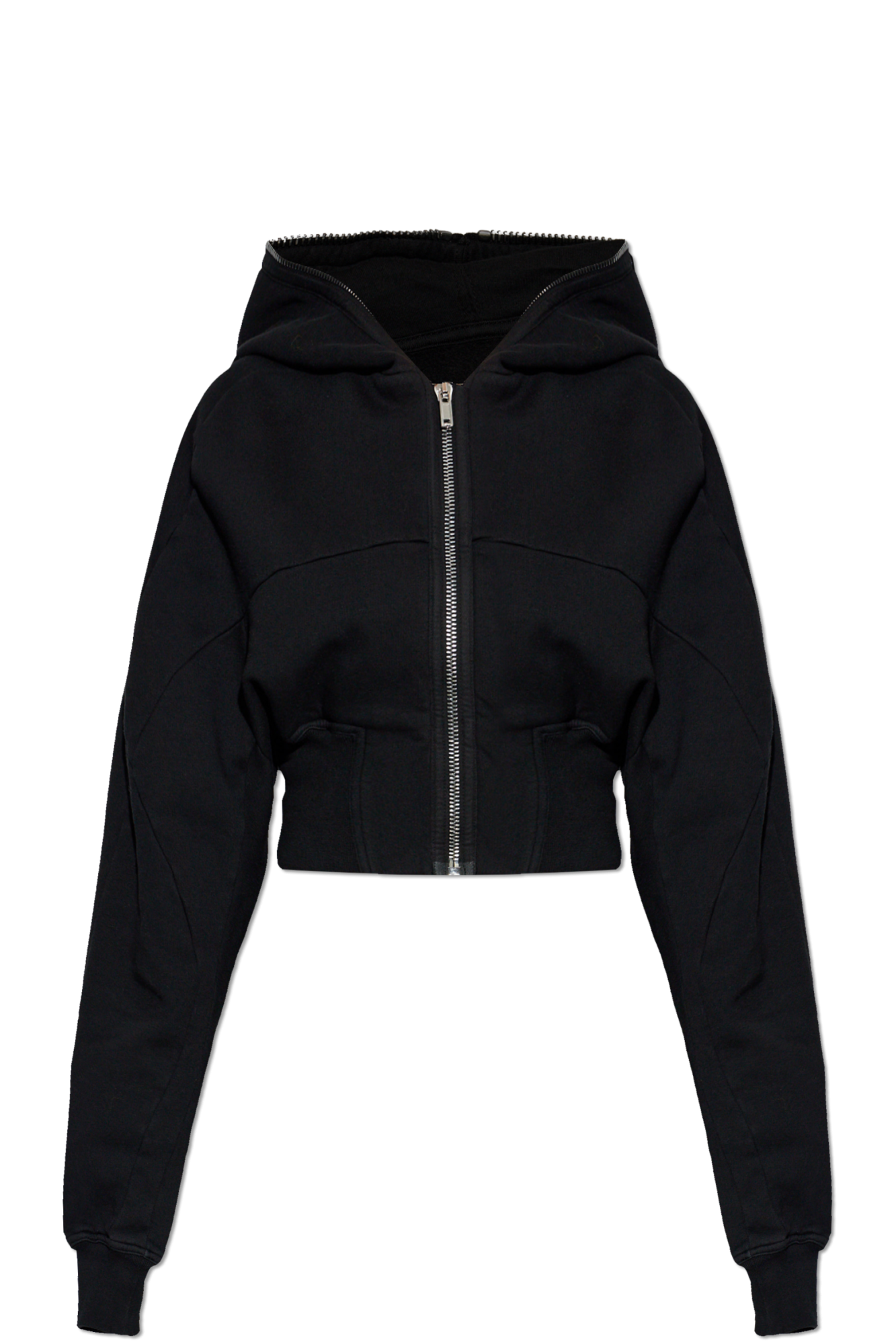 Rick Owens DRKSHDW Krotka Bluza Z Kapturem, Kobiety, Czarny