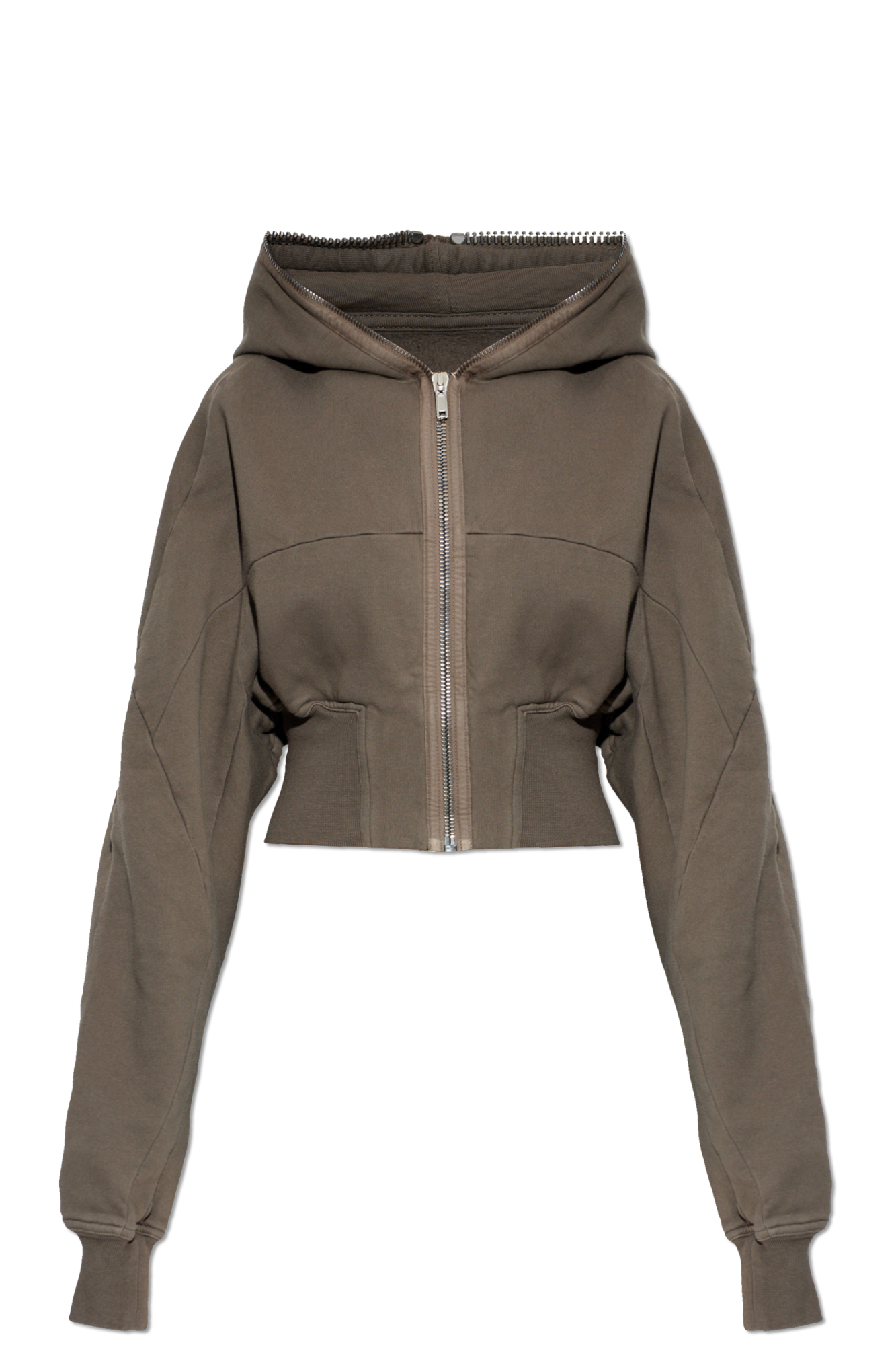 Rick Owens DRKSHDW Krótka Bluza Z Kapturem, Kobiety, Brązowy
