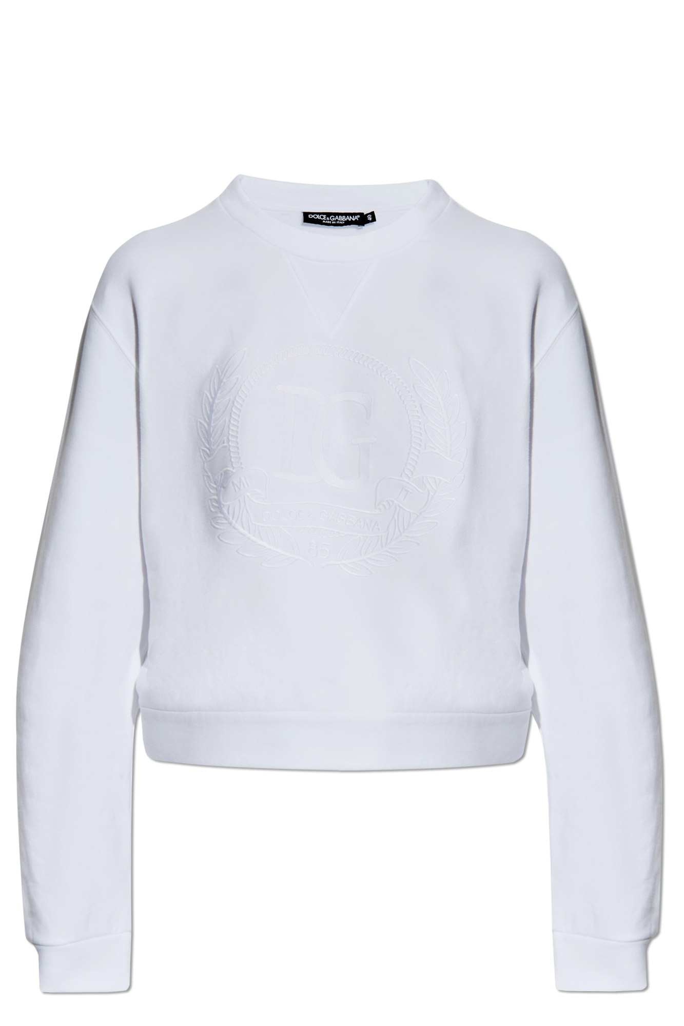 Dolce & Gabbana Bluza Z Wyszytym Logo, Kobiety, Biały