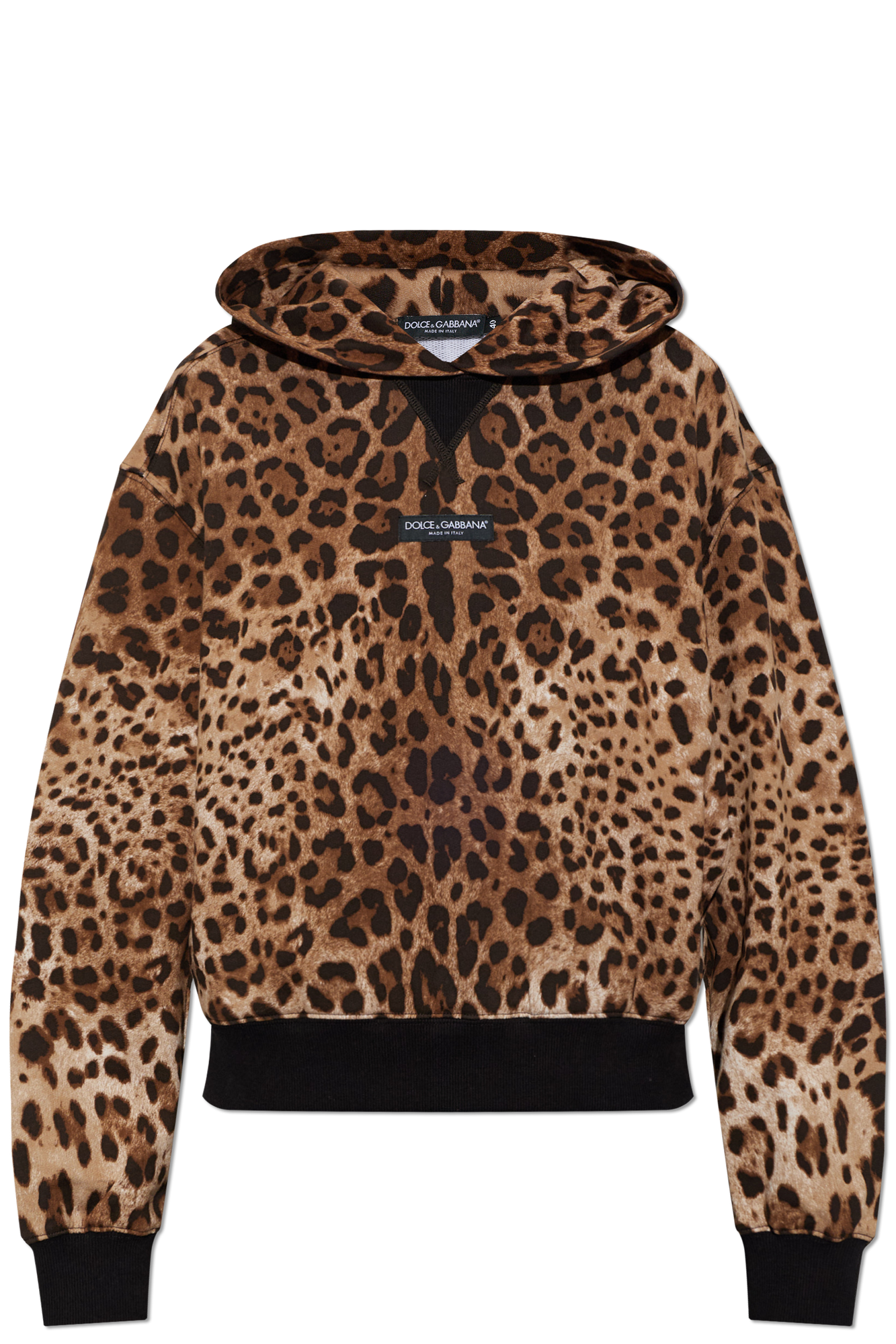 Dolce & Gabbana Bawełniana Bluza Z Motywem Zwierzęcym, Kobiety, Brązowy