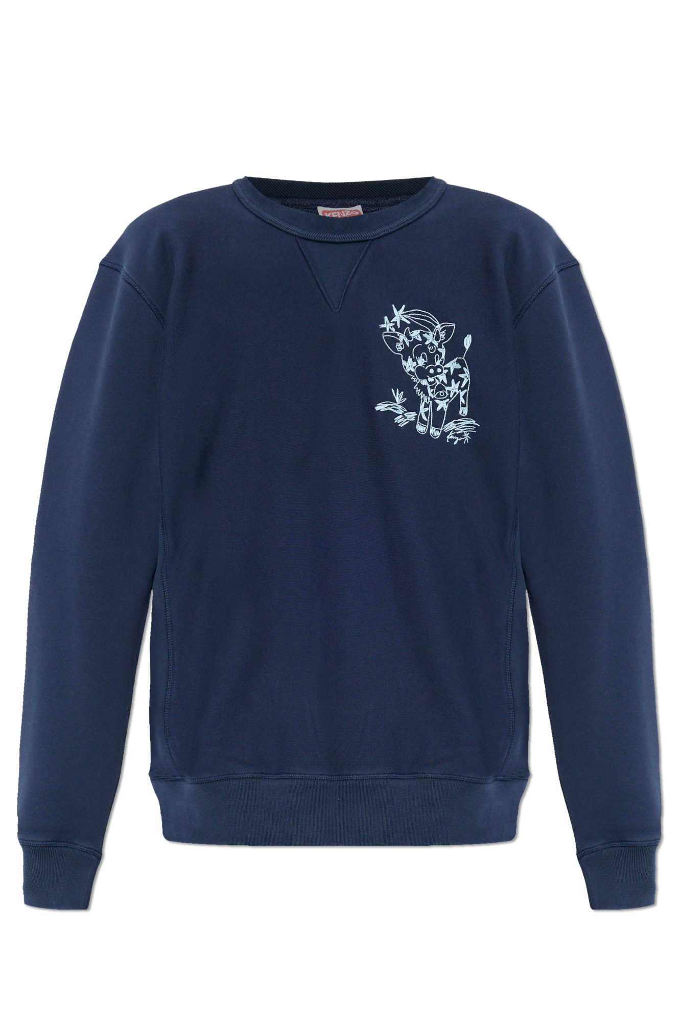 Kenzo Bluza Z Wyszytym Wzorem, Mężczyźni, Granatowy