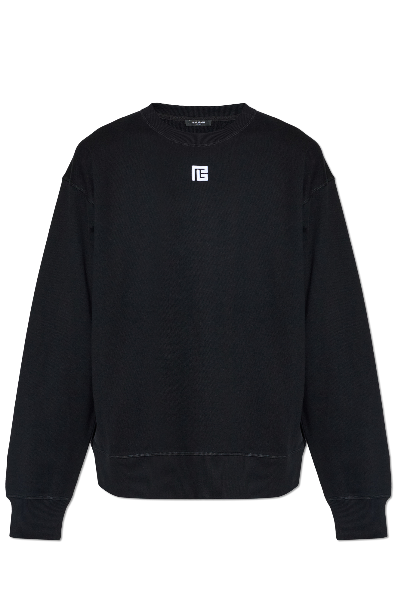 Balmain Bluza Z Wyszytym Logo, Mężczyźni, Czarny