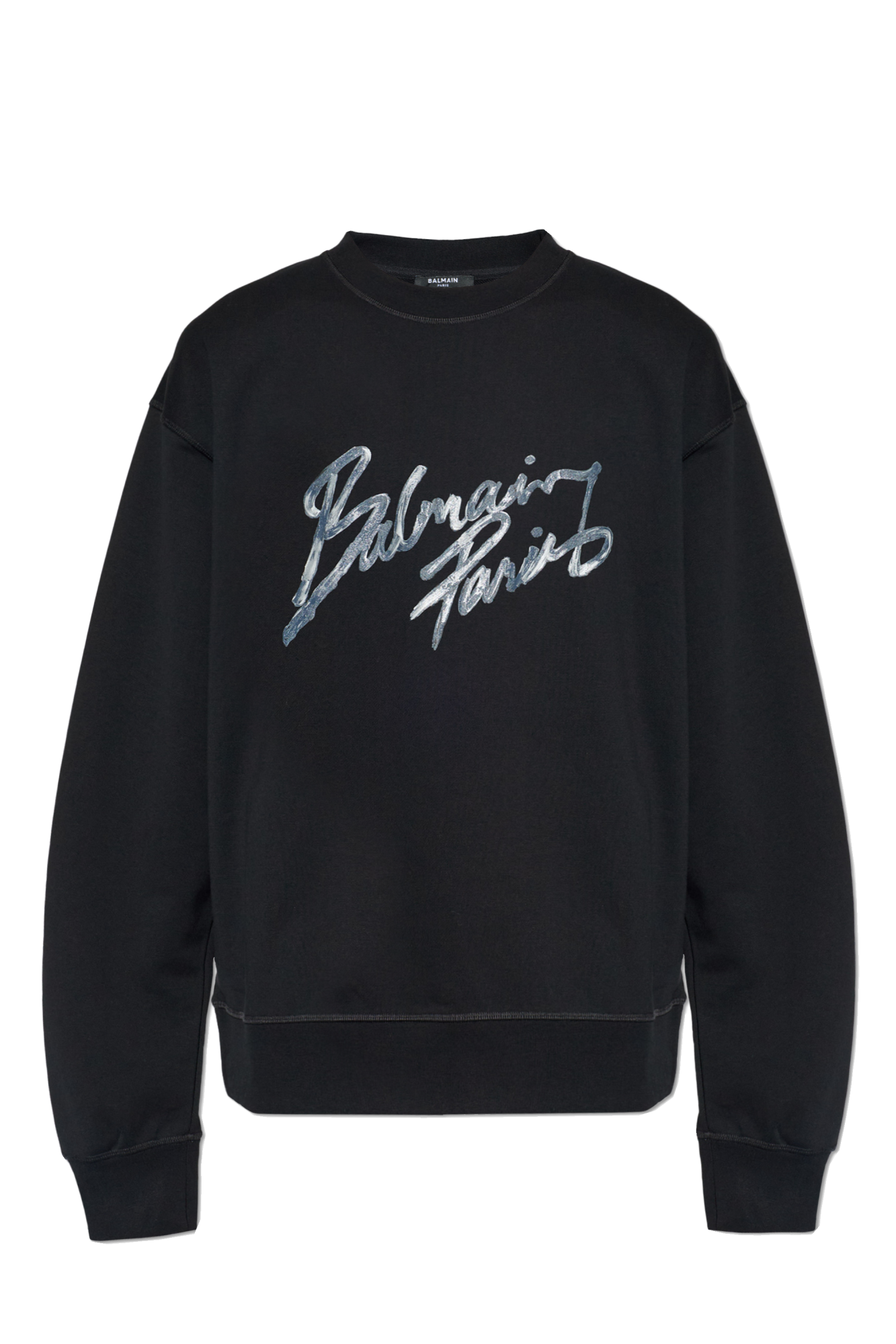 Balmain Bluza Z Nadrukowanym Logo, Mężczyźni, Czarny