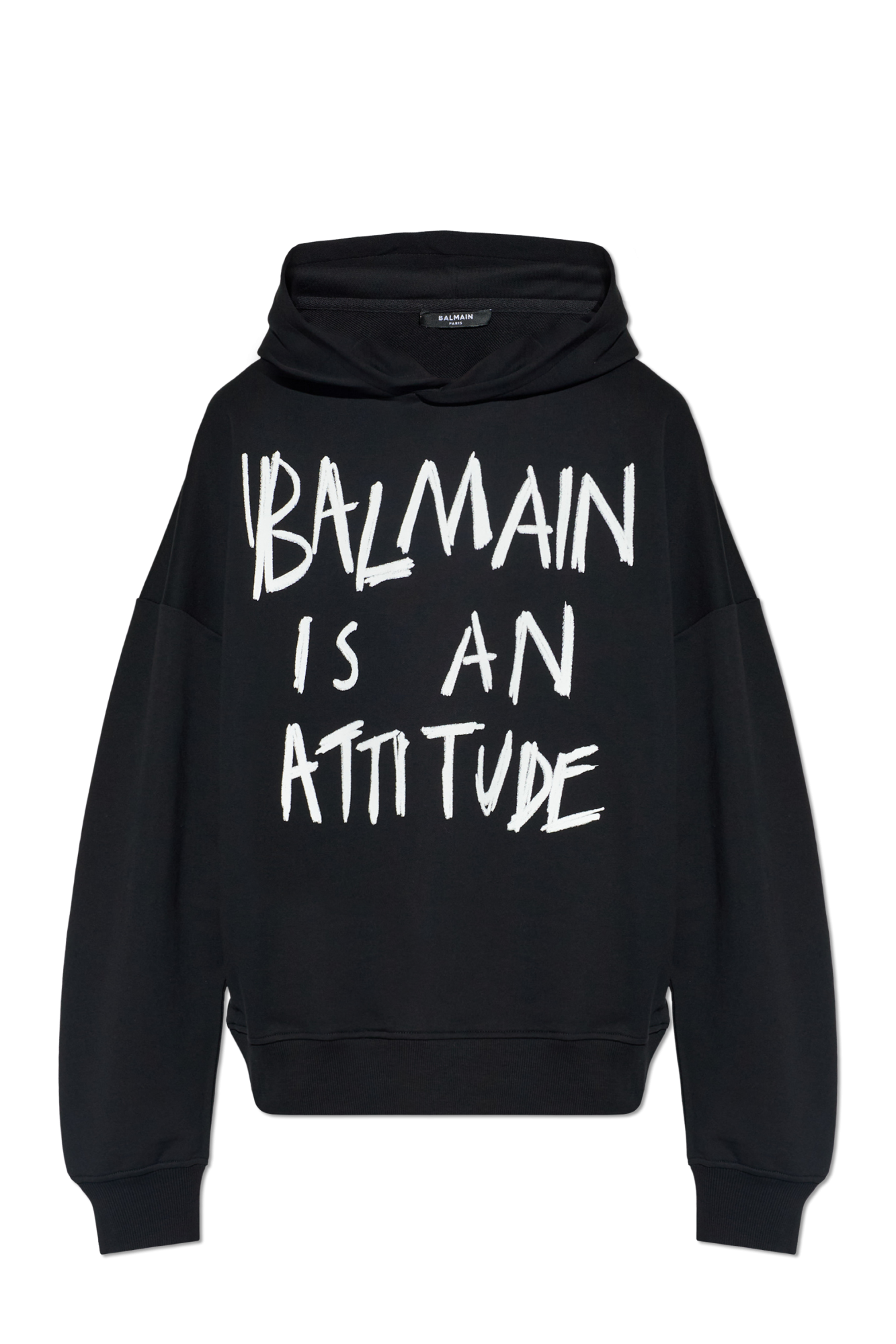 Balmain Bluza Z Nadrukowanym Logo, Mężczyźni, Czarny