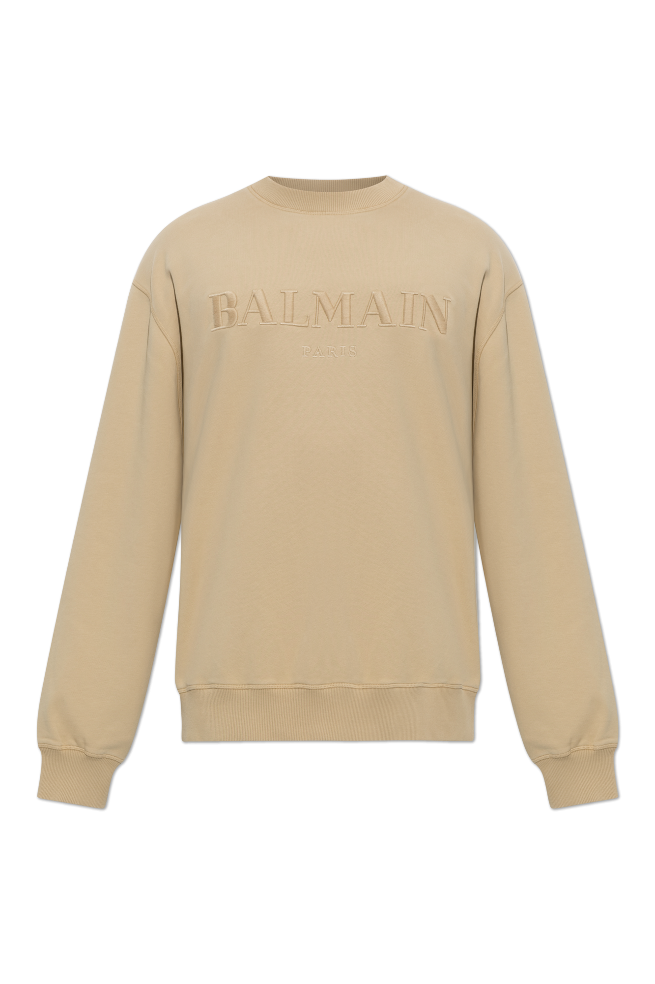 Balmain Bluza Z Wyszytym Logo, Mężczyźni, Beżowy