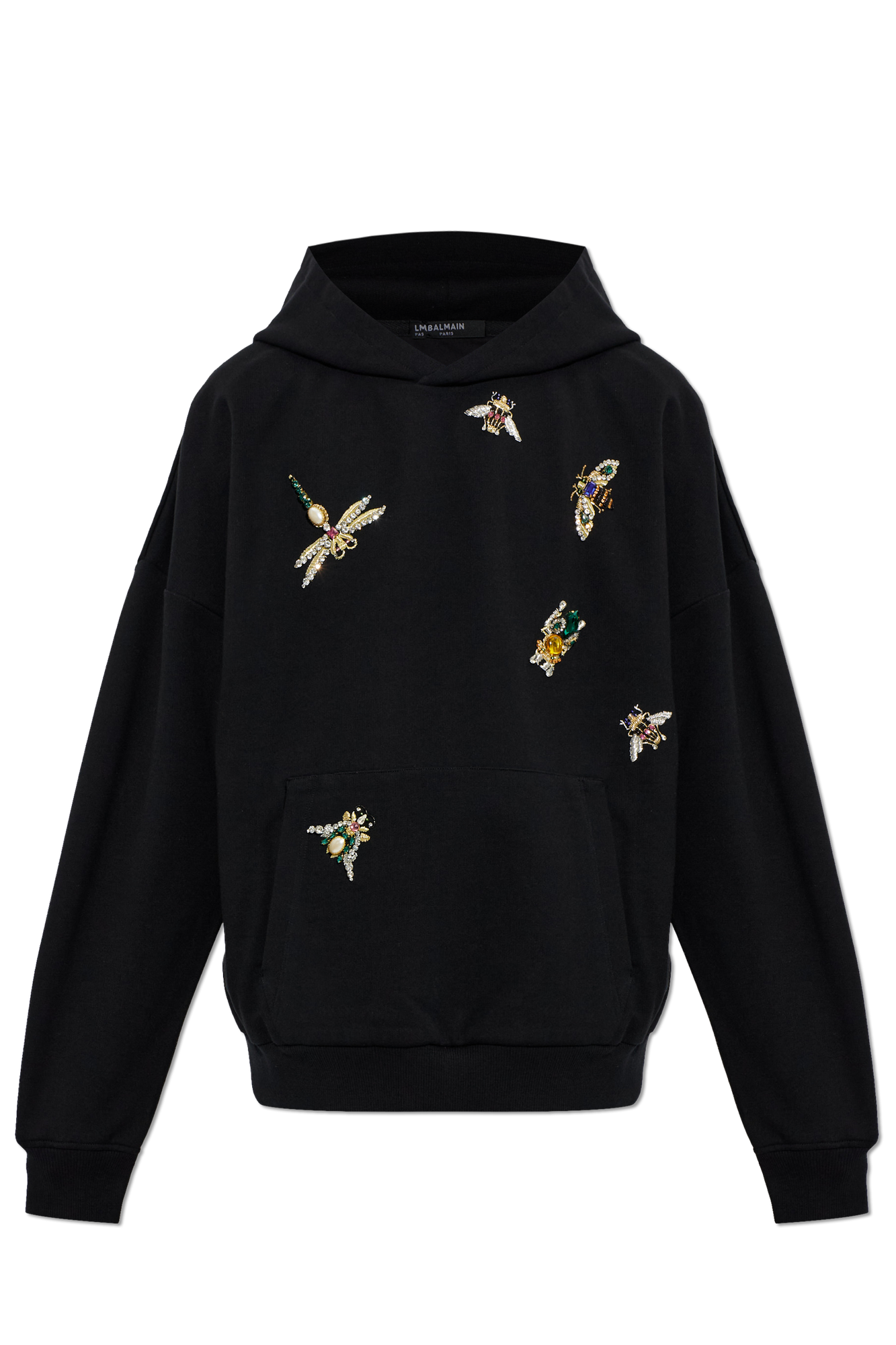 Balmain Bluza Z Aplikacjami, Mężczyźni, Czarny