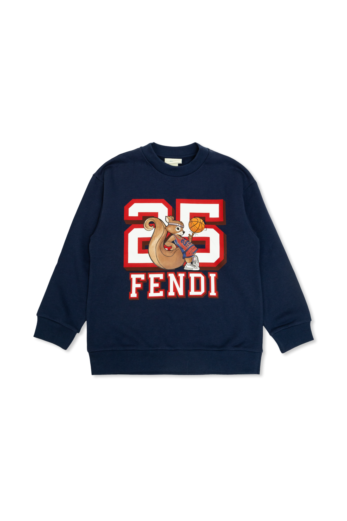 Fendi Kids Bluza Z Kolorowym Nadrukiem, Unisex, Granatowy