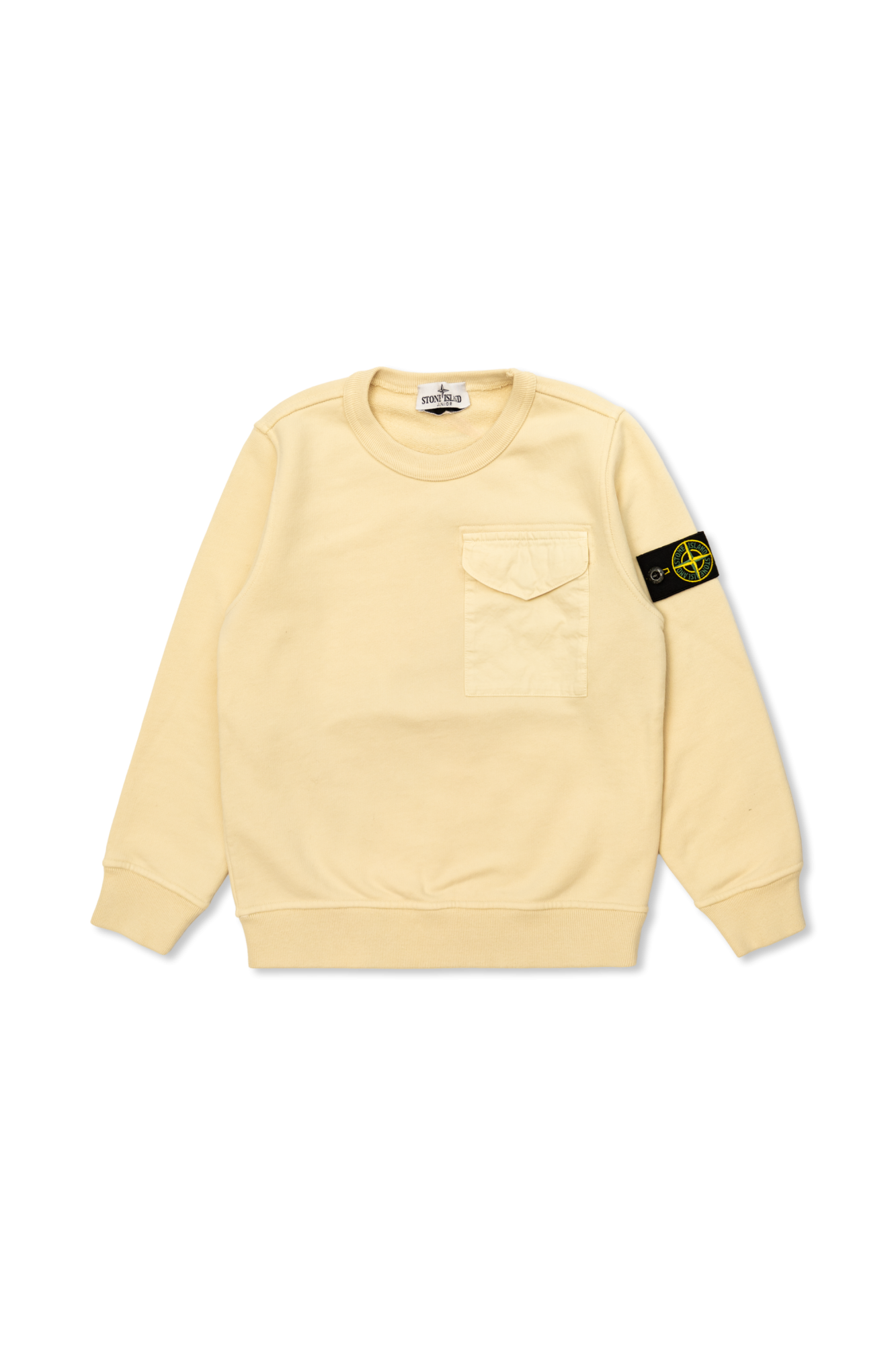 Stone Island Junior Bluza Z Kieszenią, Unisex, Kremowy