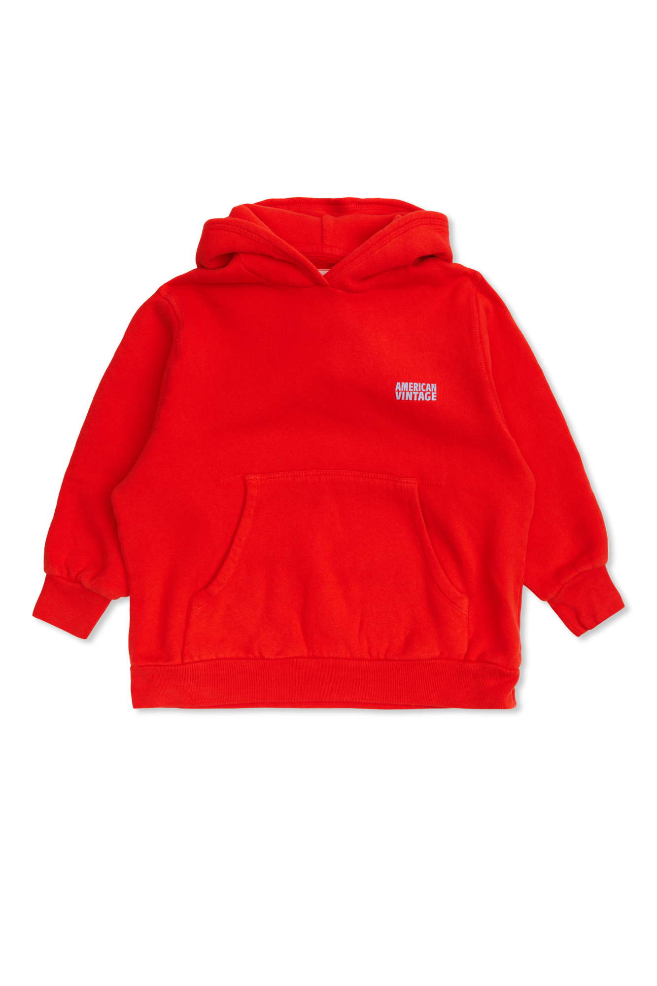 American Vintage Kids Bluza Z Kapturem, Unisex, Czerwony