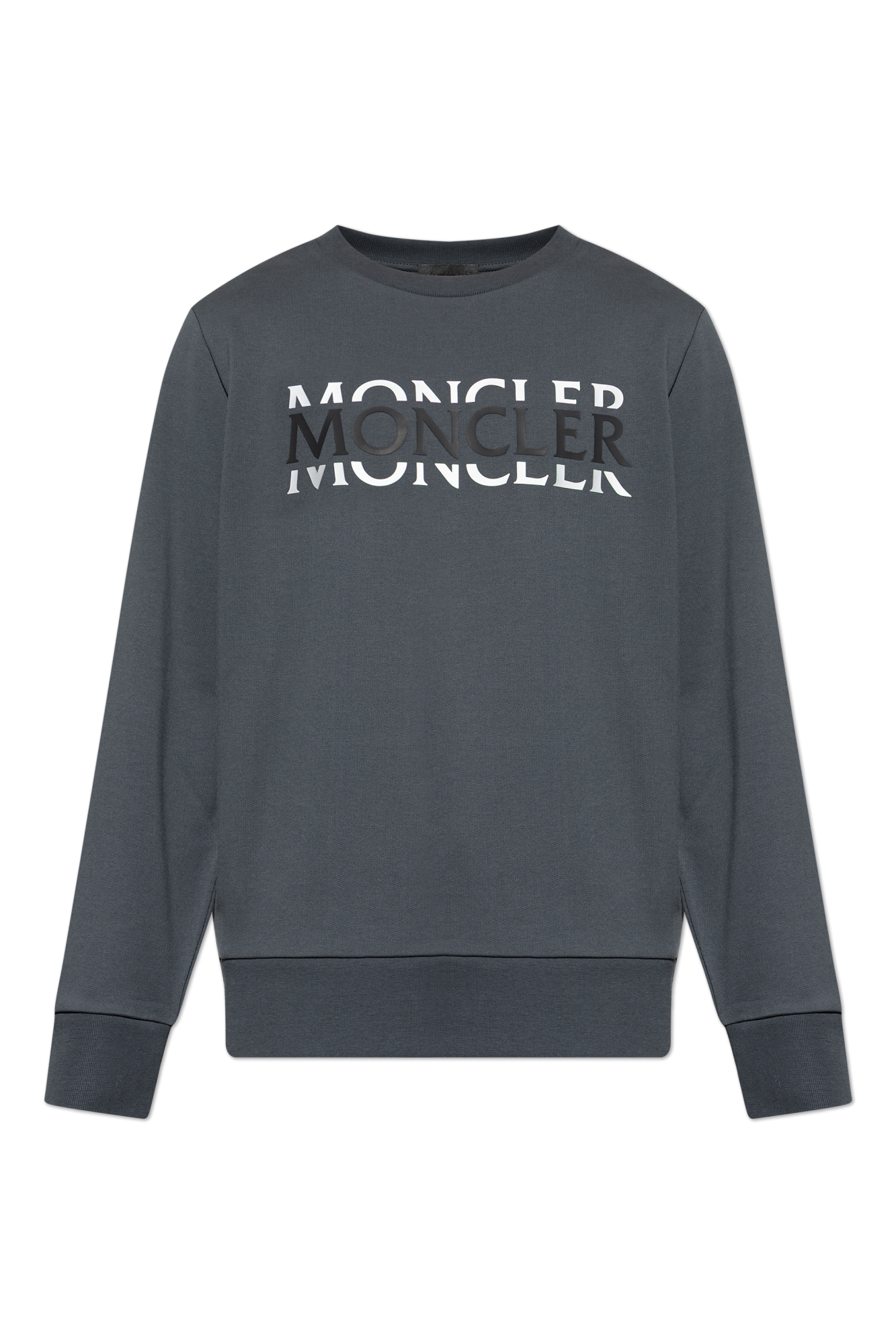 Moncler Bluza Z Nadrukowanym Logo, Mężczyźni, Szary