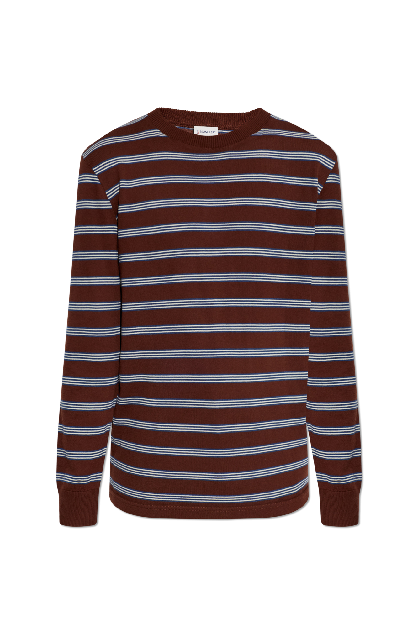 Moncler Sweter W Prążki, Mężczyźni, Brązowy