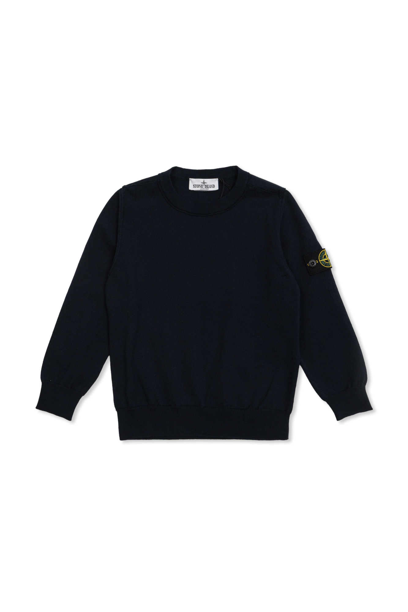 Stone Island Junior Sweter Z Logo, Unisex, Granatowy