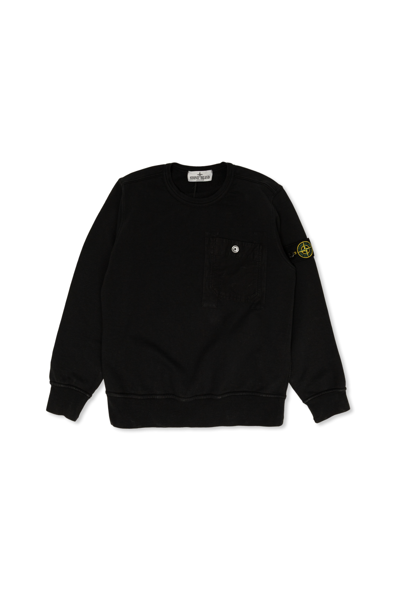 Stone Island Junior Bluza Z Naszywką Logo, Unisex, Czarny