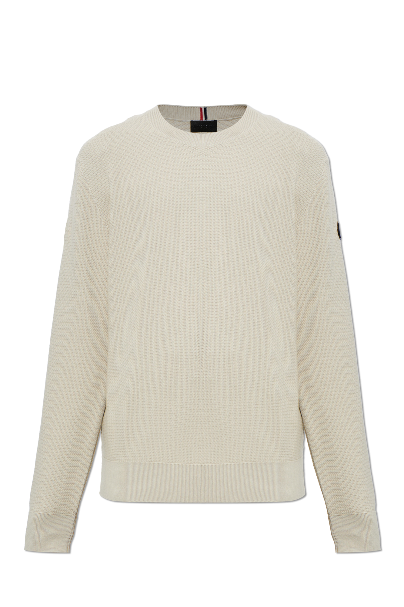 Moncler Sweter Z Naszywką Logo, Mężczyźni, Kremowy