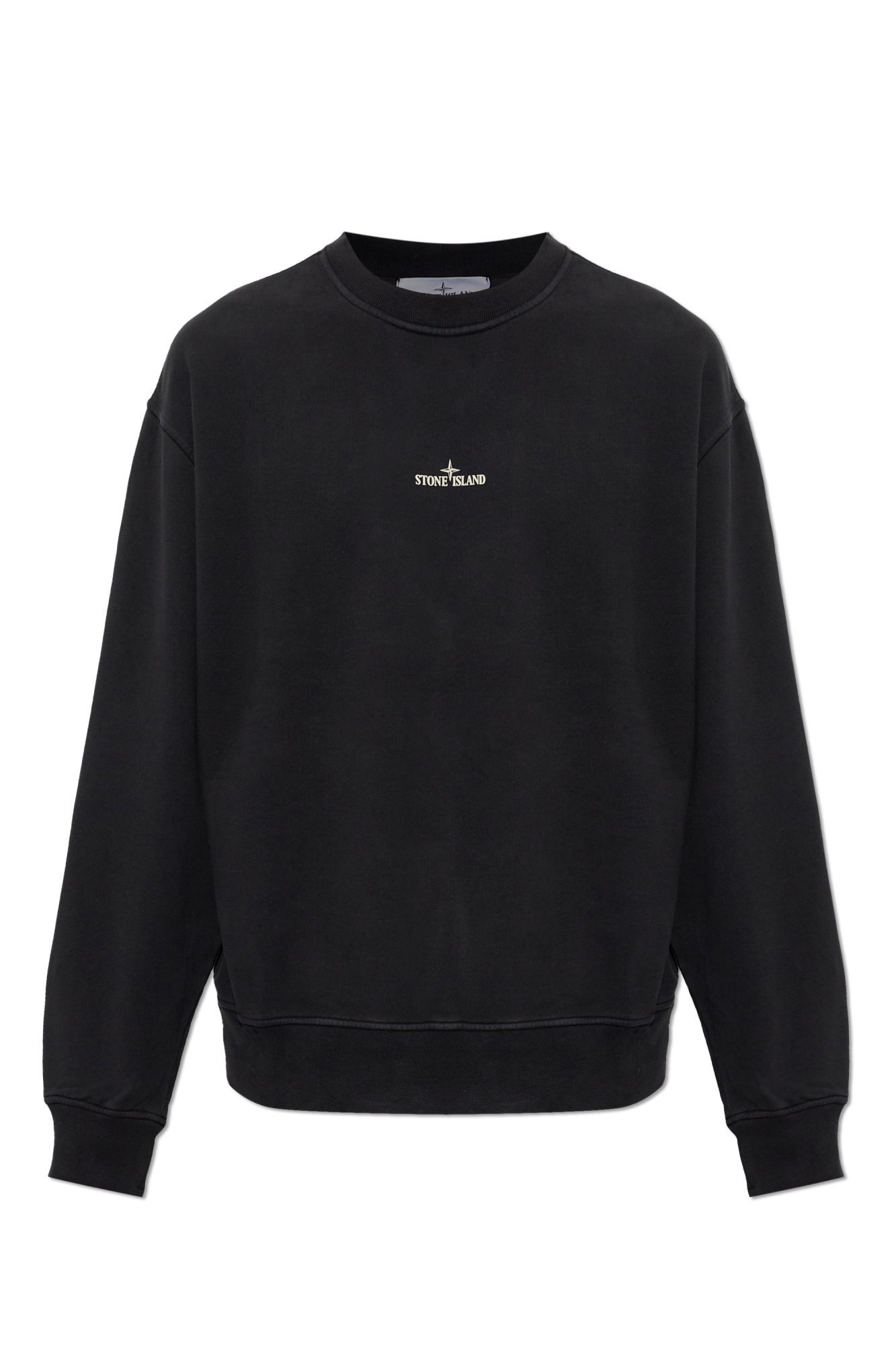 Stone Island Bluza Z Nadrukowanym Logo, Mężczyźni, Czarny
