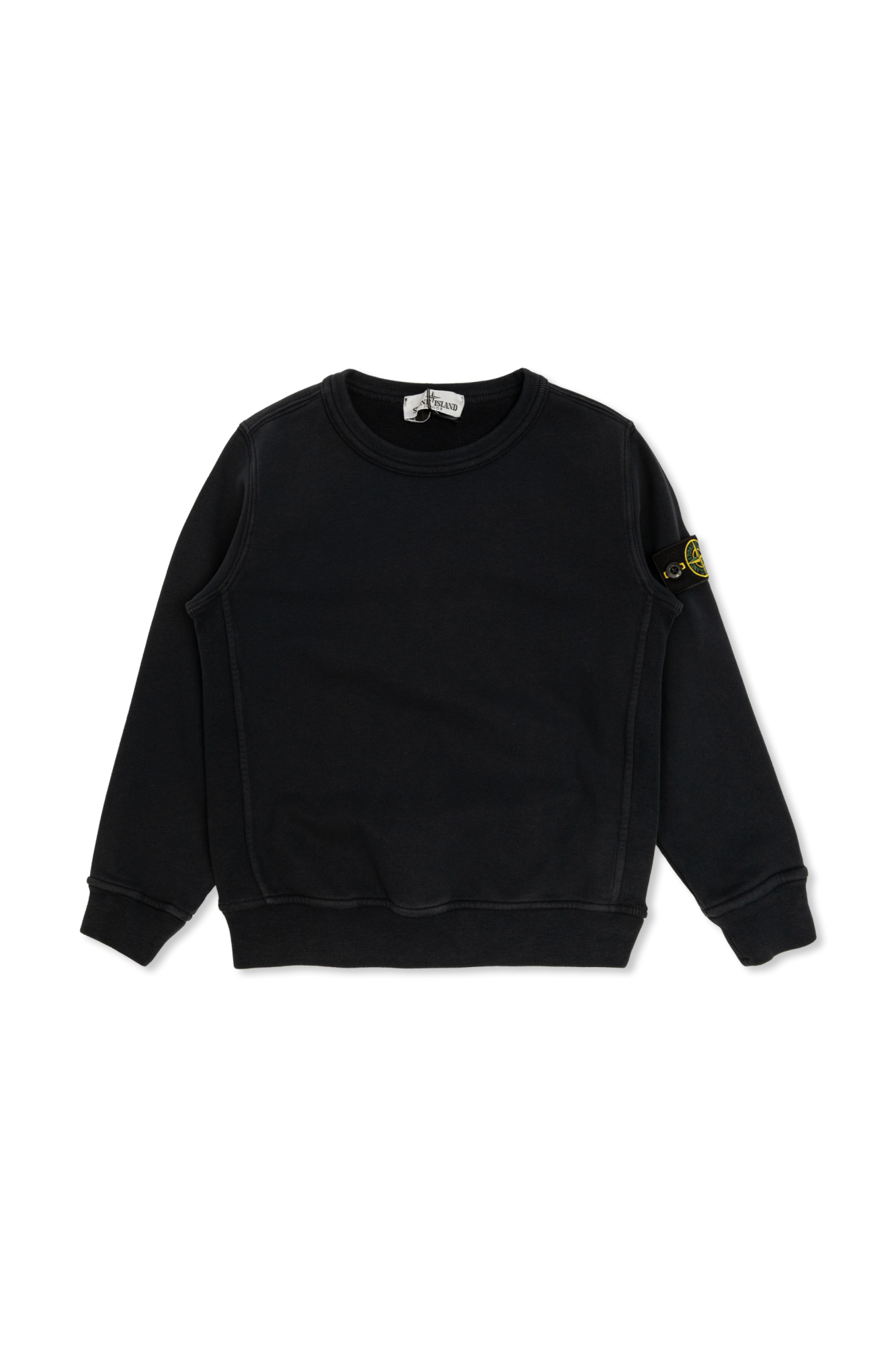 Stone Island Junior Bluza Z Odpinaną Naszywką Na Rękawie, Unisex, Czarny