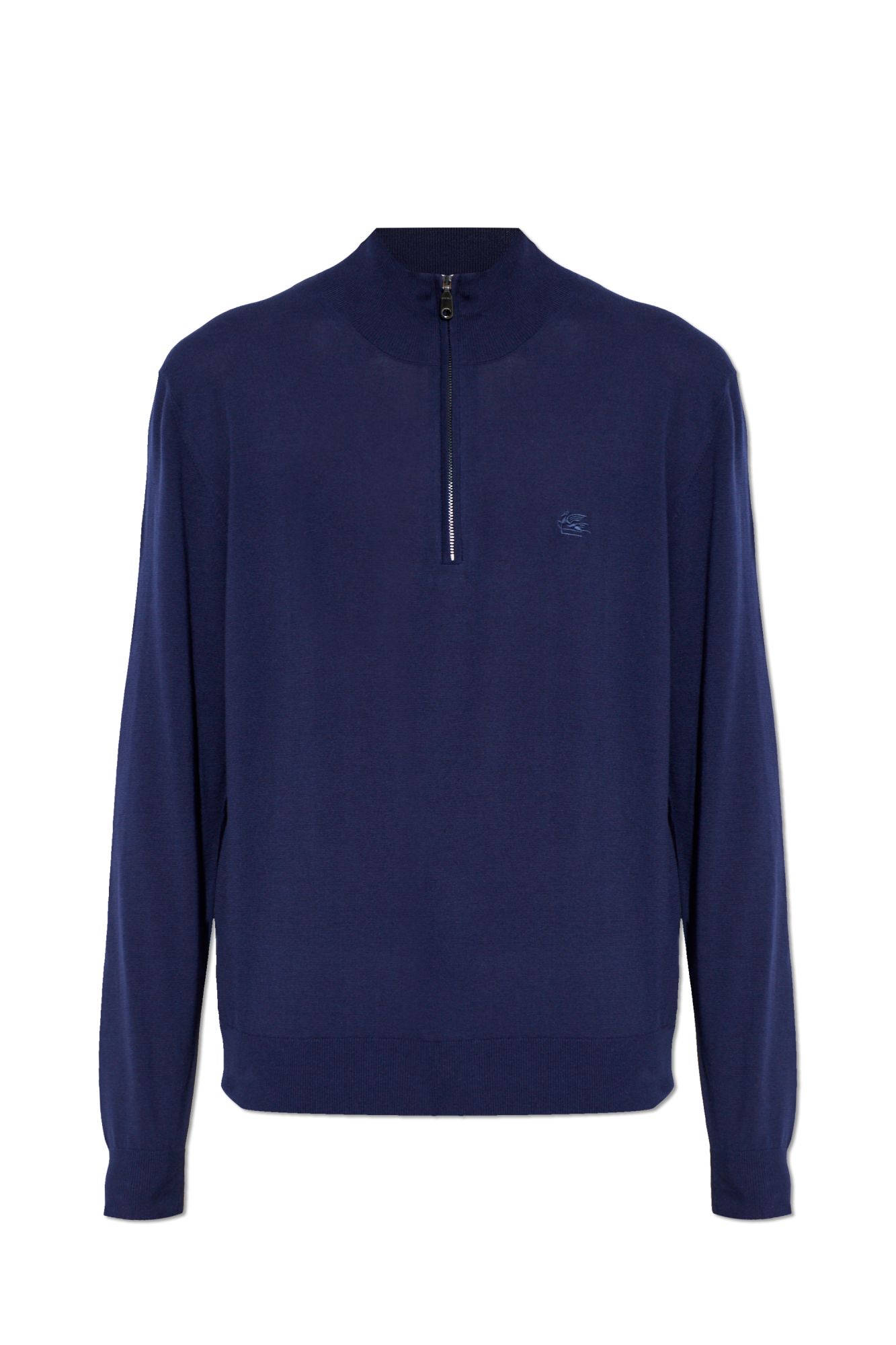 Etro Sweter Z Wyszytym Logo, Mężczyźni, Granatowy