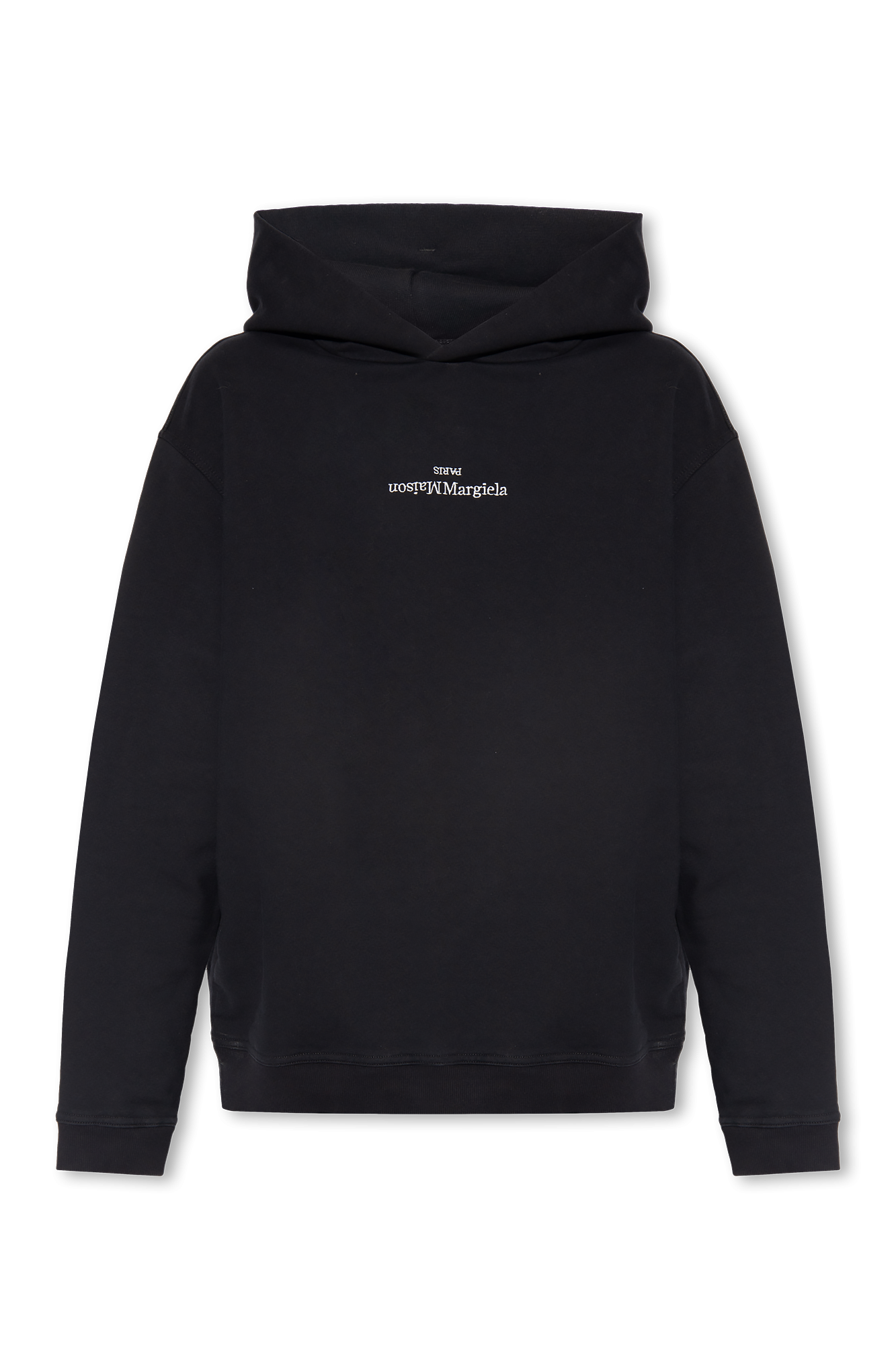 Maison Margiela Bawełniana Bluza Z Logo, Mężczyźni, Czarny
