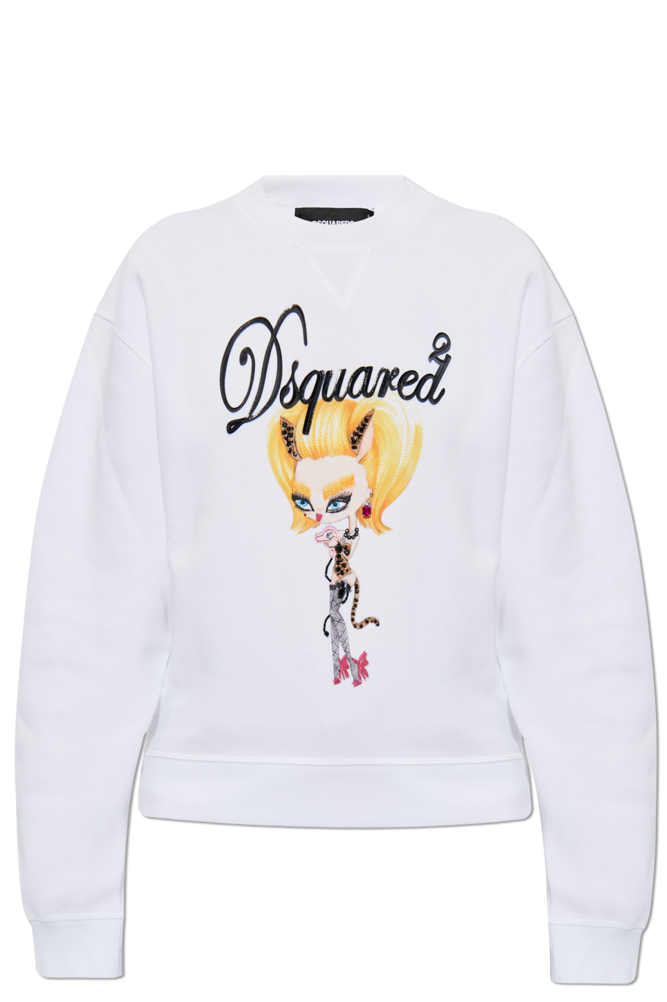 Dsquared2 Bluza Z Nadrukiem I Aplikacjami, Kobiety, Biały