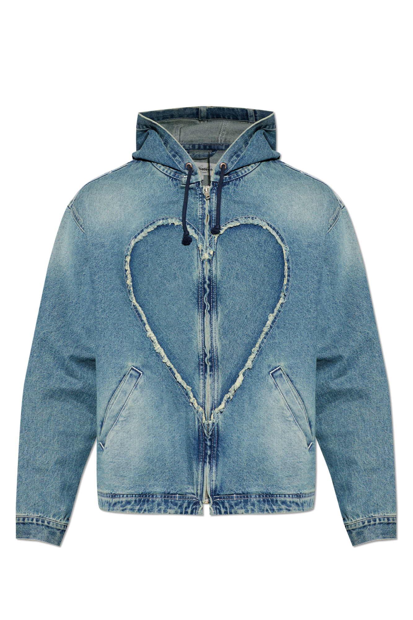 CARNE BOLLENTE Jeansowa Kurtka Z Kapturem, Unisex, Niebieski