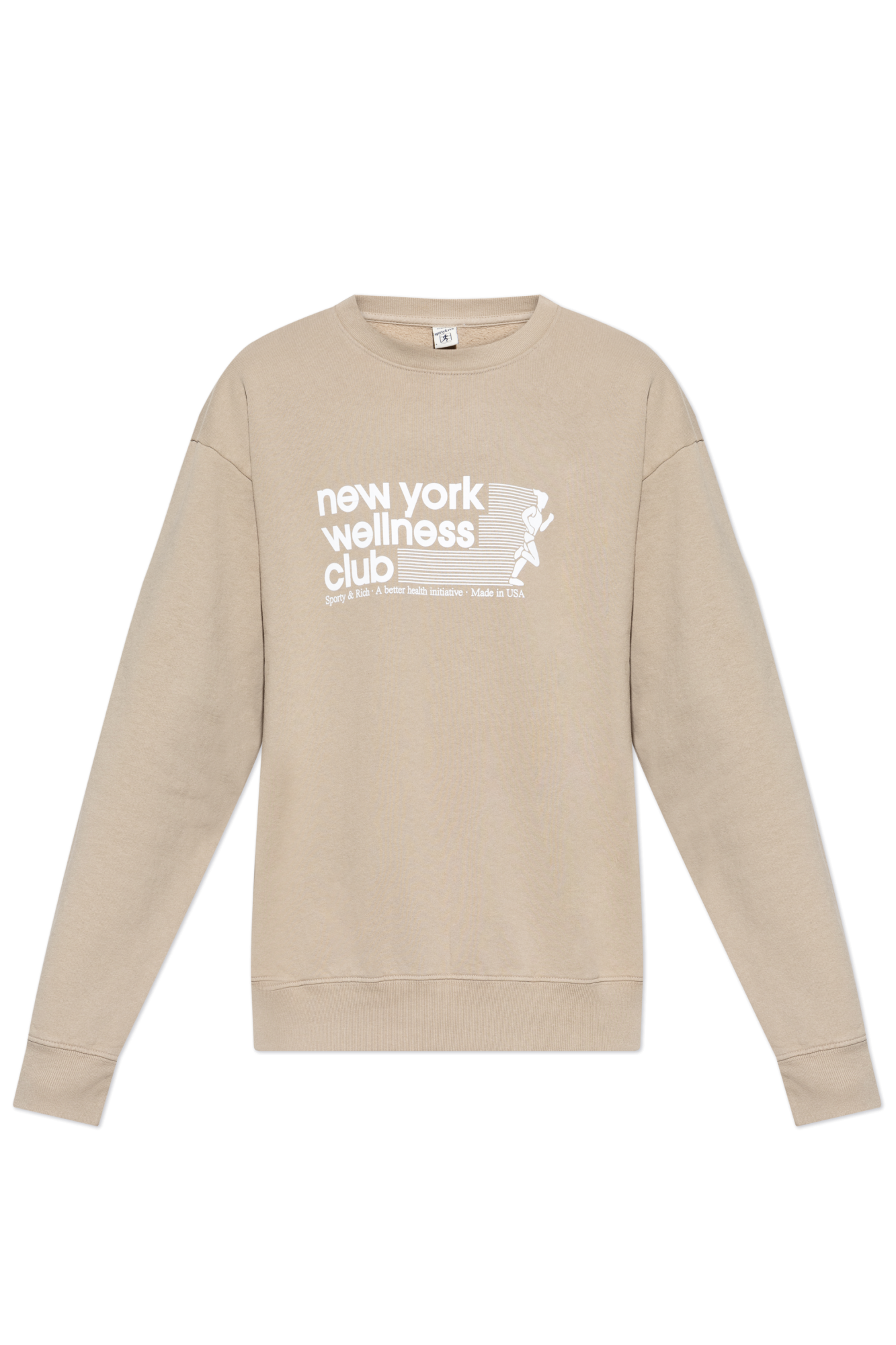 Sporty & Rich Bluza `USA Wellness Club`, Unisex, Beżowy